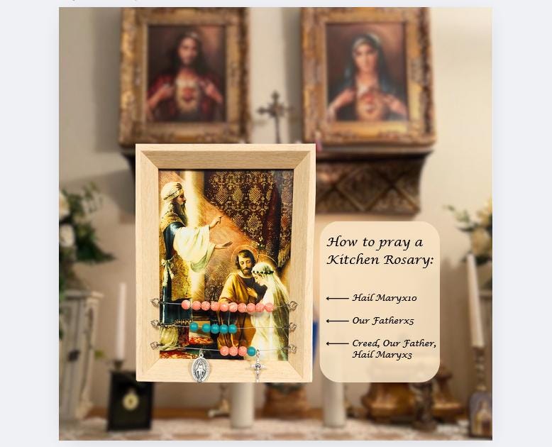Saint Joseph Abacus Rosary with Child Jesus, Wedding Gift