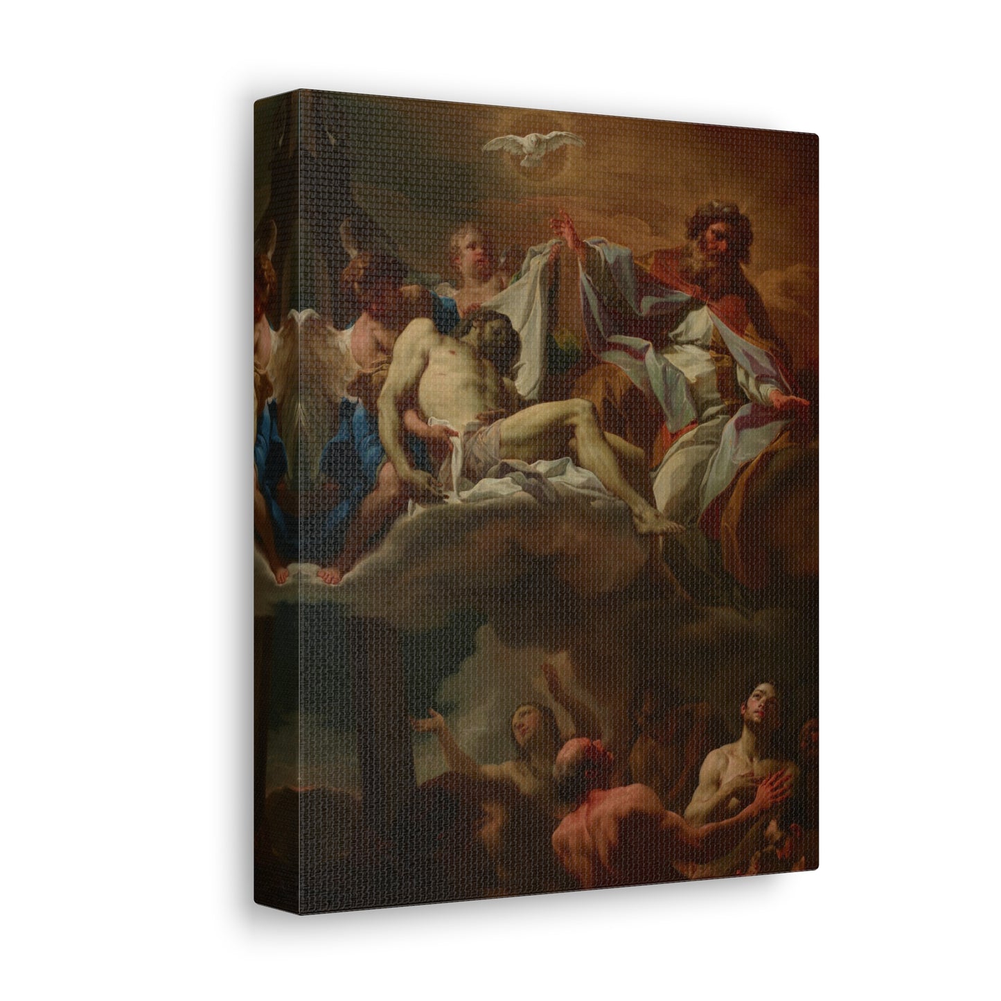 Honoring the Departed All Souls Day Canvas - Giaquinto Print of the Holy Trinity and Pieta with the Holy Souls in Purgatory