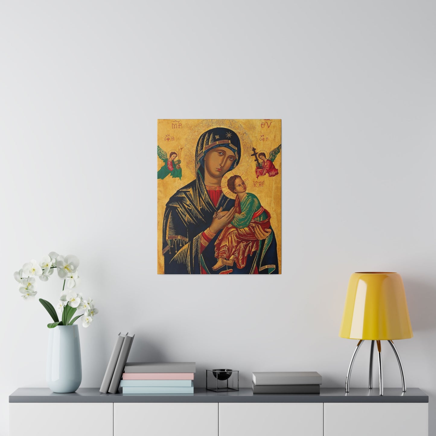 Our Lady of Perpetual Help Canvas, Catholic Print Christmas Gift for Traditional Catholic, Religious House Warming Gift Idea for Family