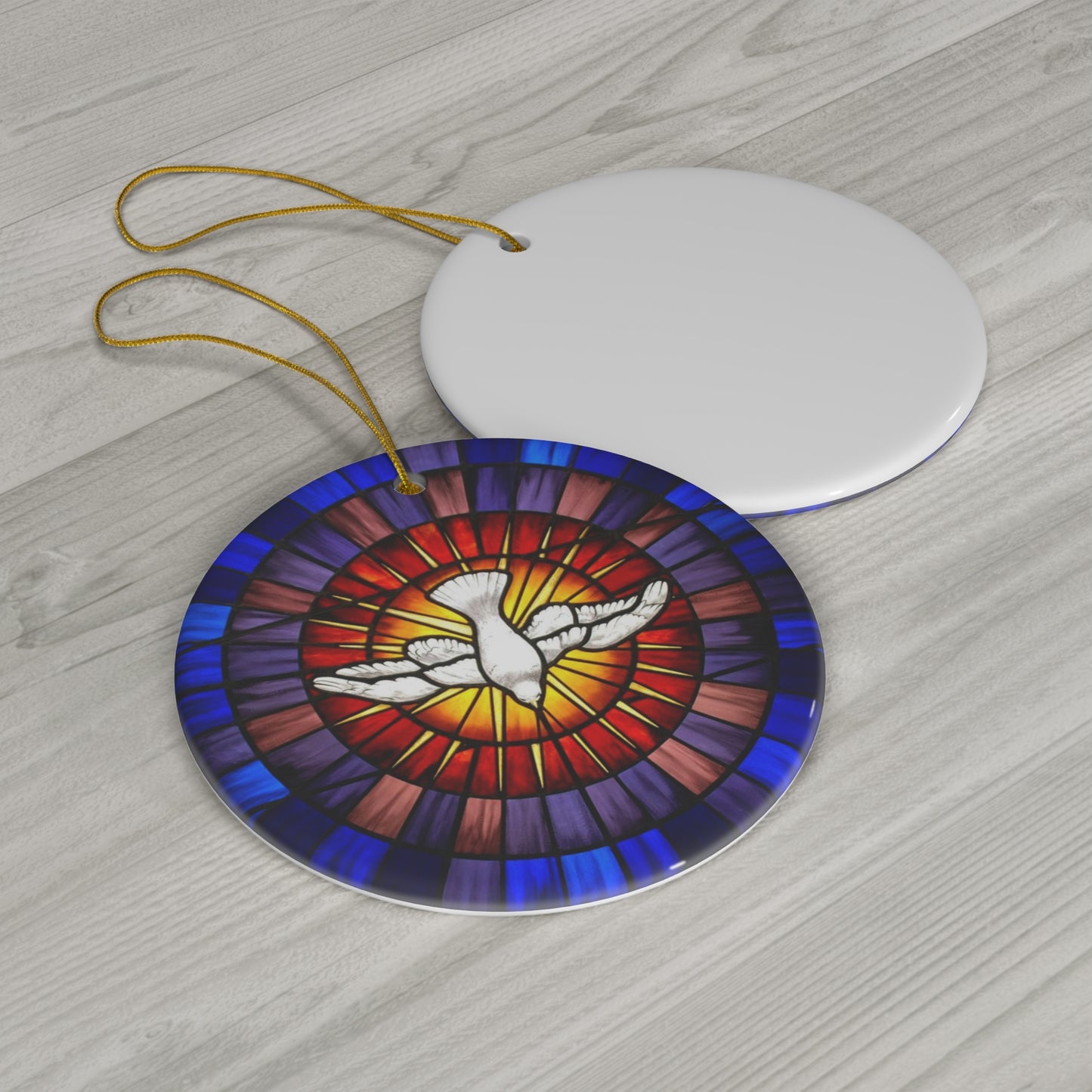 St Peter's Basilica Holy Spirit Stained Glass Style Ceramic Ornament