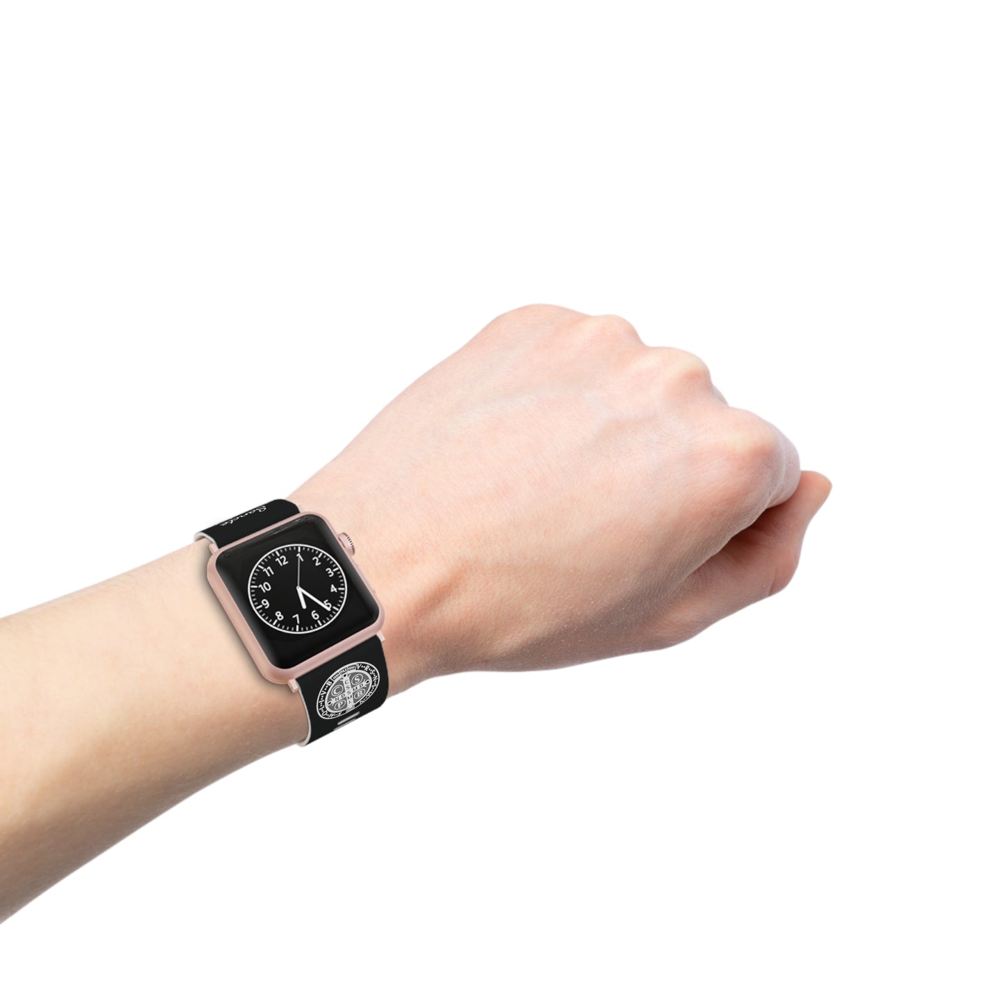 Saint Benedict Medal Apple Watch Band - Catholic Devotion, Catholic fitness gear, Gift for Catholic husband and wife