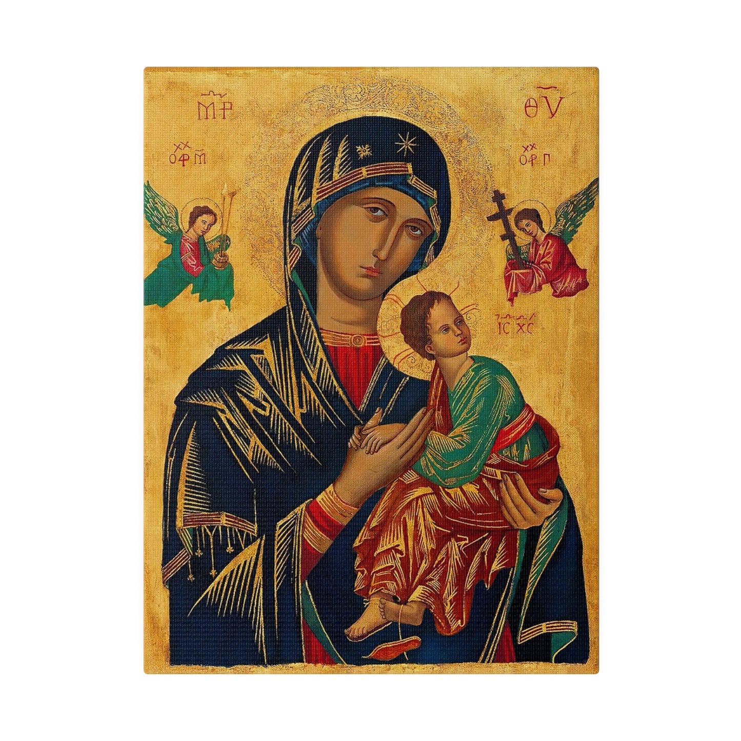 Our Lady of Perpetual Help Canvas, Catholic Print Christmas Gift for Traditional Catholic, Religious House Warming Gift Idea for Family