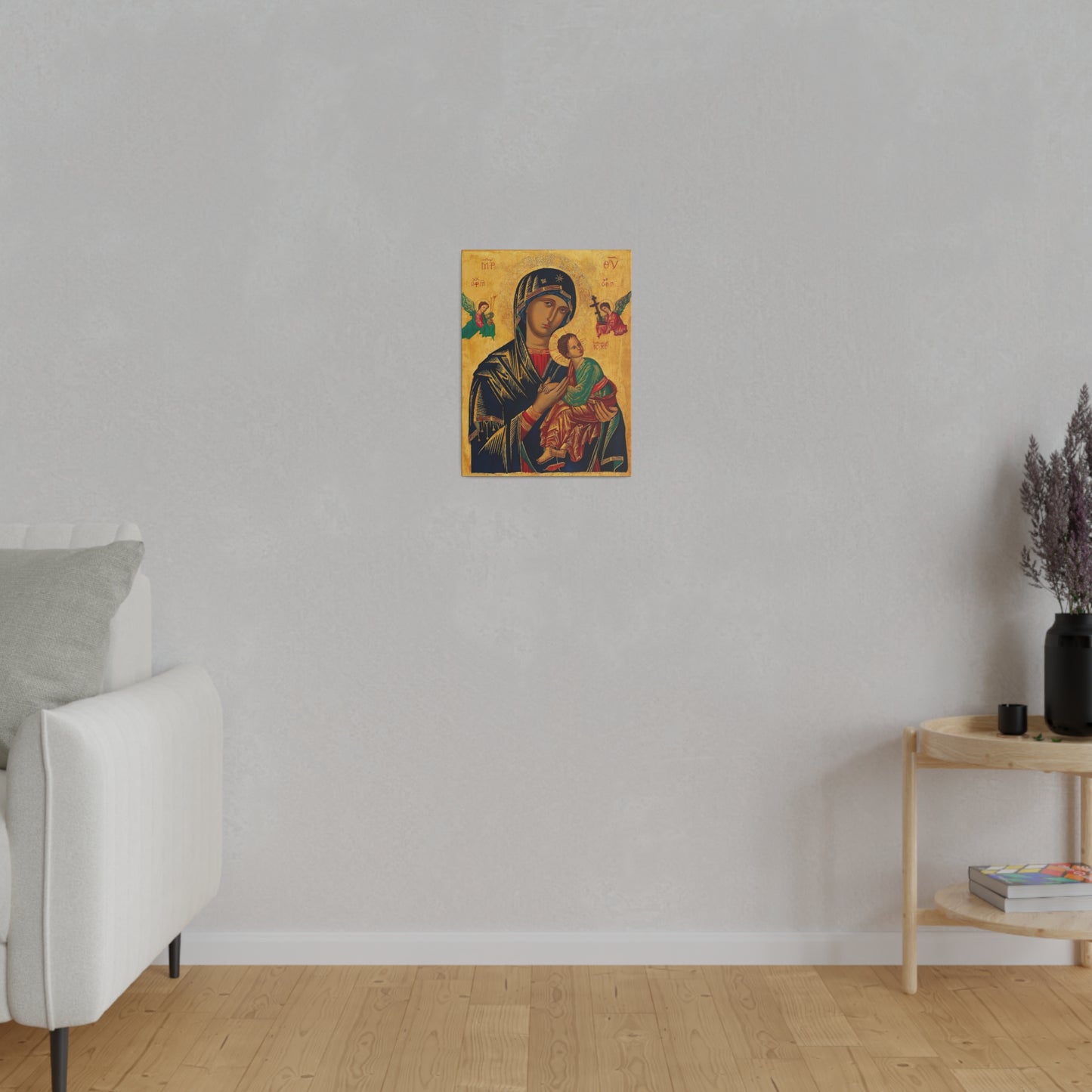 Our Lady of Perpetual Help Canvas, Catholic Print Christmas Gift for Traditional Catholic, Religious House Warming Gift Idea for Family