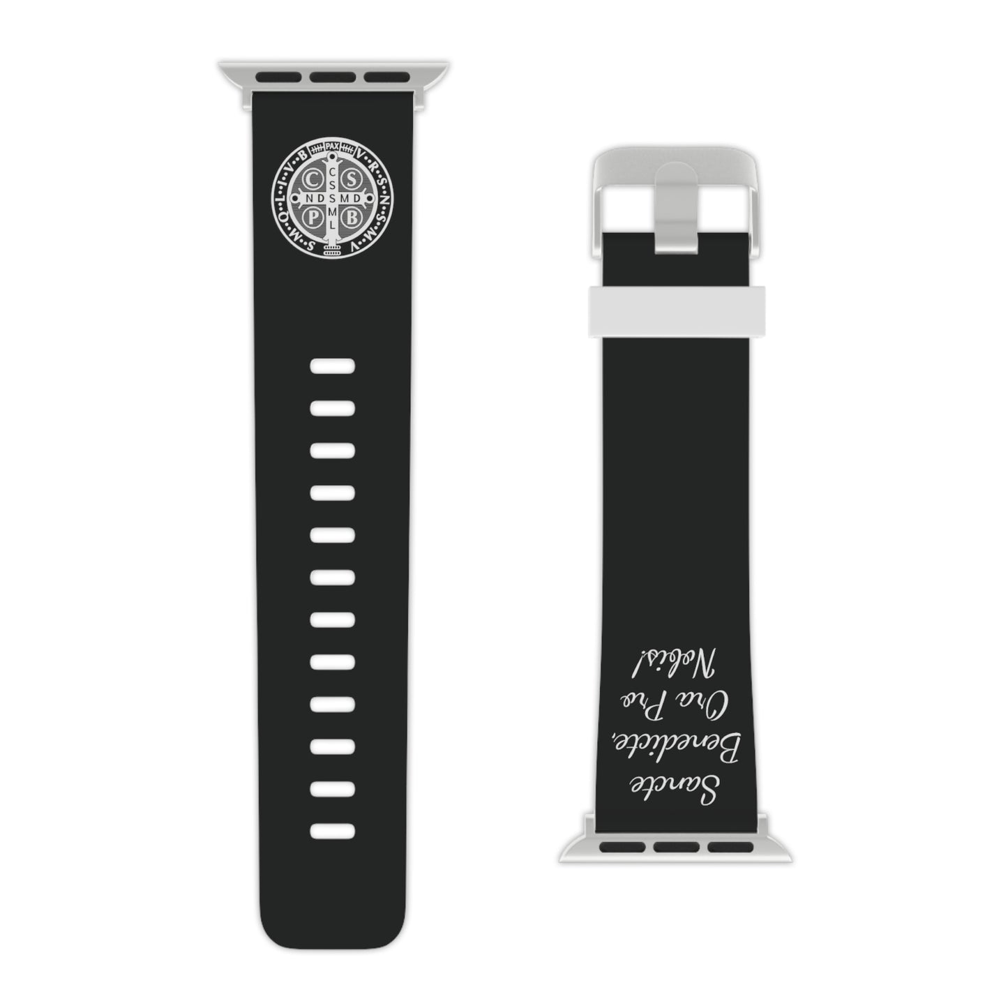 Saint Benedict Medal Apple Watch Band - Catholic Devotion, Catholic fitness gear, Gift for Catholic husband and wife