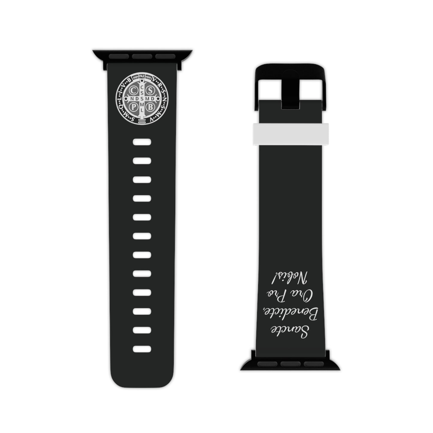Saint Benedict Medal Apple Watch Band - Catholic Devotion, Catholic fitness gear, Gift for Catholic husband and wife