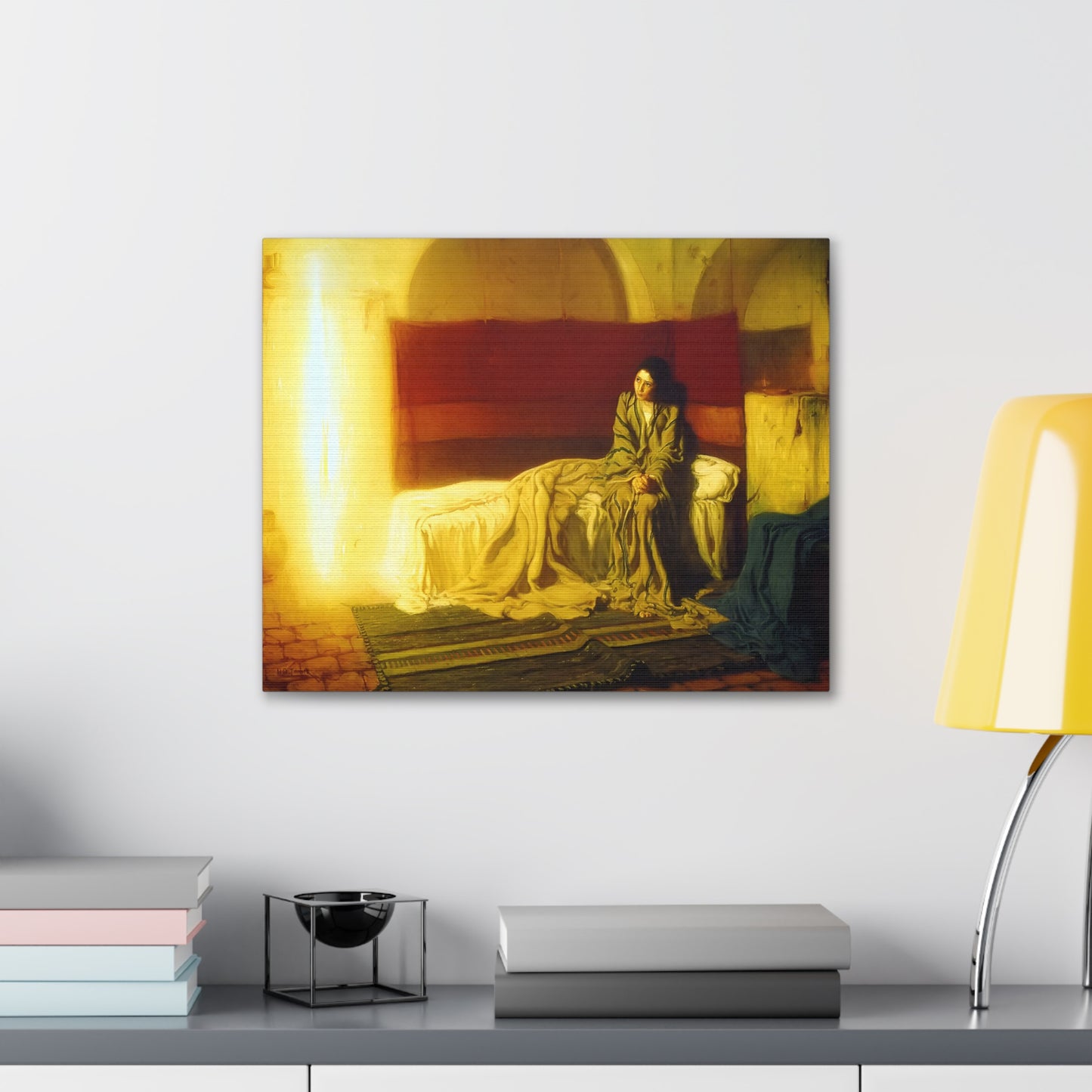 The Anunciation of Mary by Henry Tanner, Catholic Canvas Wallart, Bible Print Wall Art Home Decor Gift for House Warming and Prayer Altar