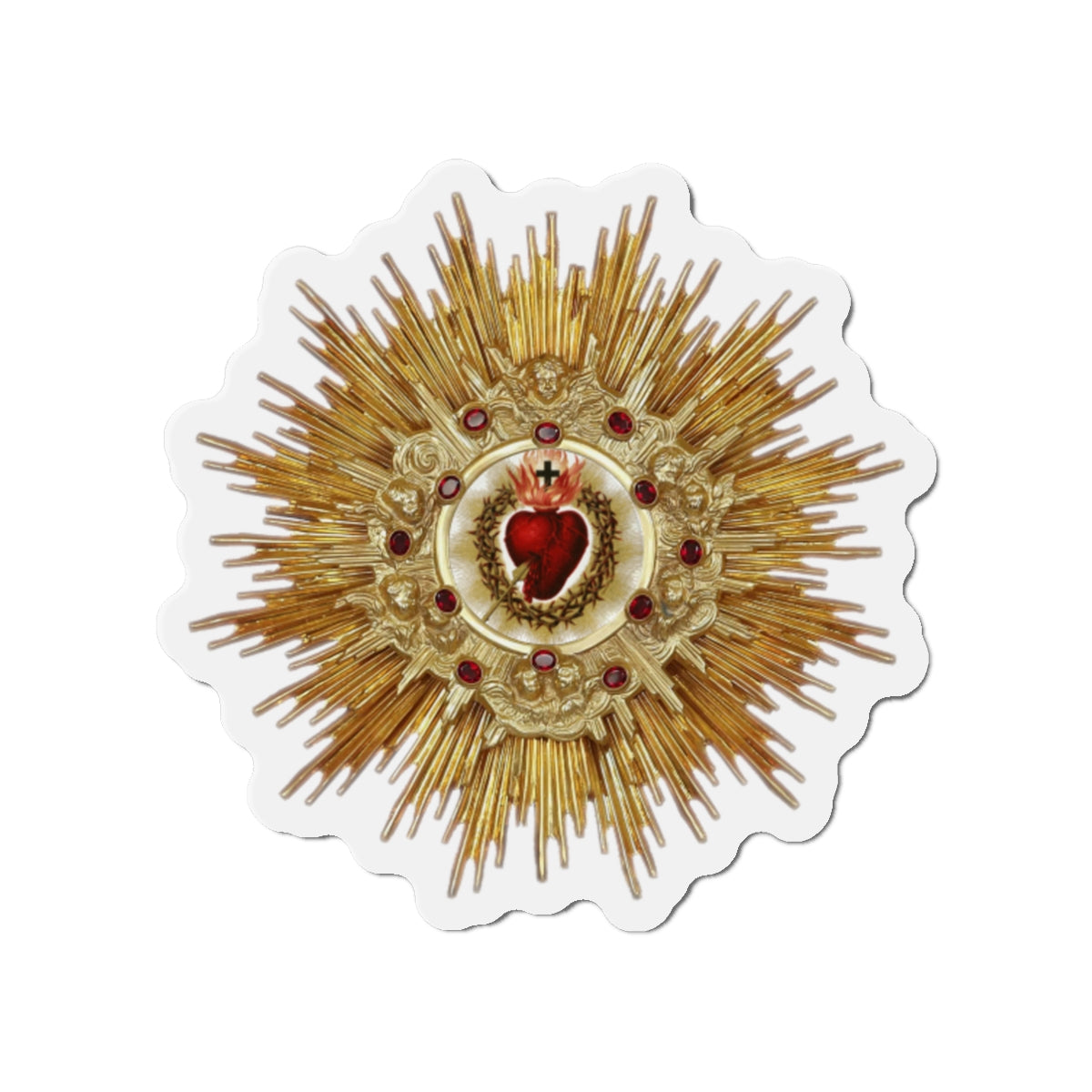 Sacred Heart of Jesus Devotion, Eucharistic Adoration of Jesus, Blessed Sacrament, Catholic Gift, Catholic Sticker, Monstrance Art
