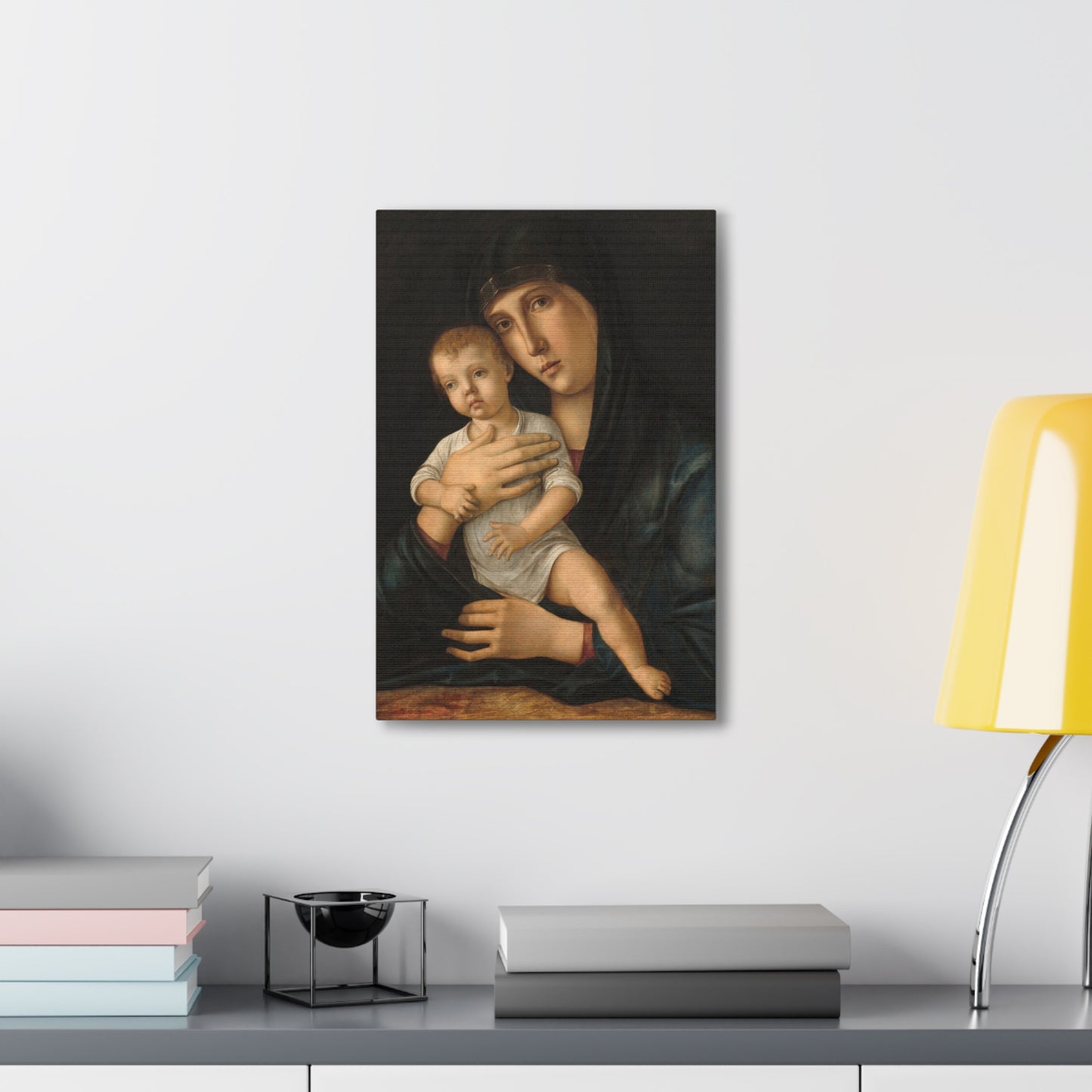 Madonna with the Child by Giovanni Bellini, Catholic Canvas for Prayer Altar