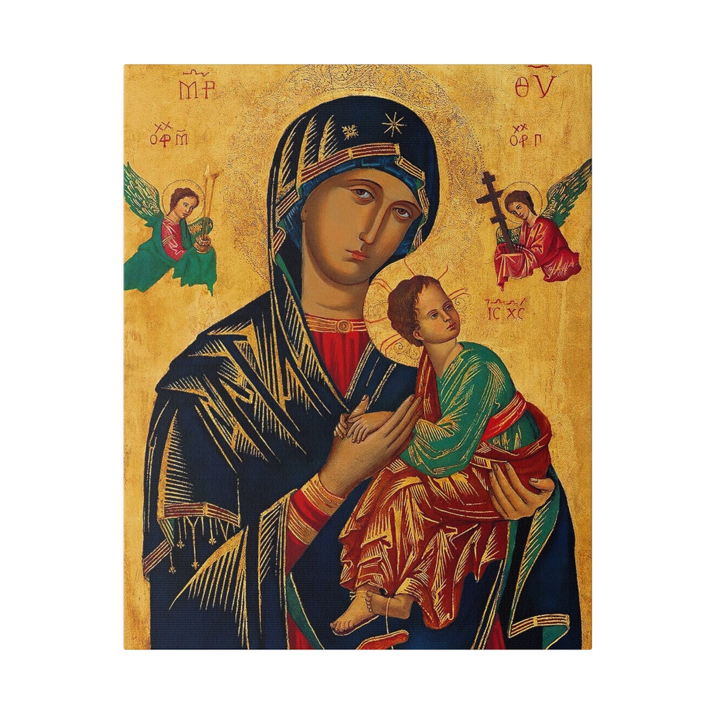 Our Lady of Perpetual Help Canvas, Catholic Print Christmas Gift for Traditional Catholic, Religious House Warming Gift Idea for Family