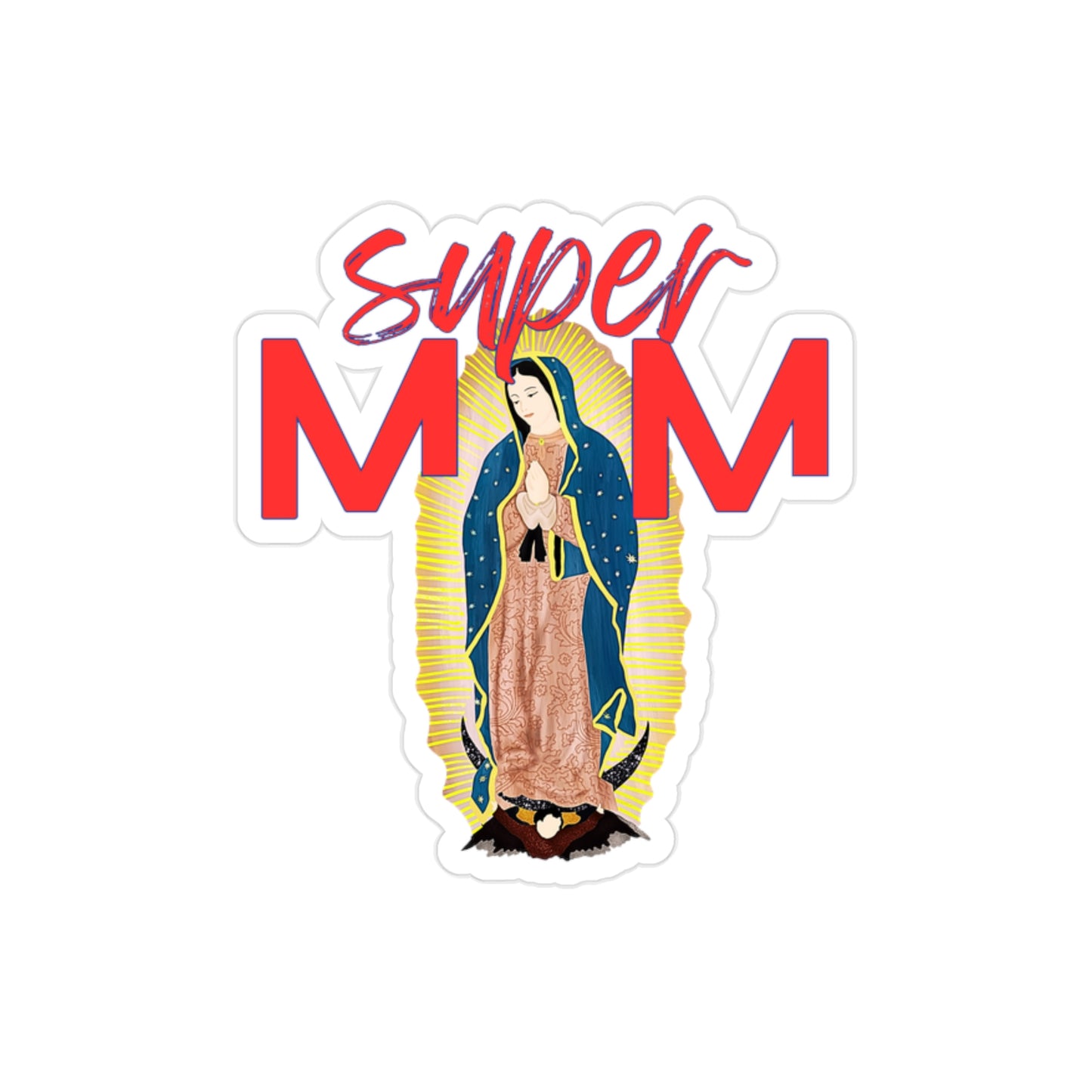 Catholic Mother's Day Gift, Super Mom, Mary Mother of God, Virgin Mary, Catholic Super Hero, Immaculate Mary, Water Bottle Sticker