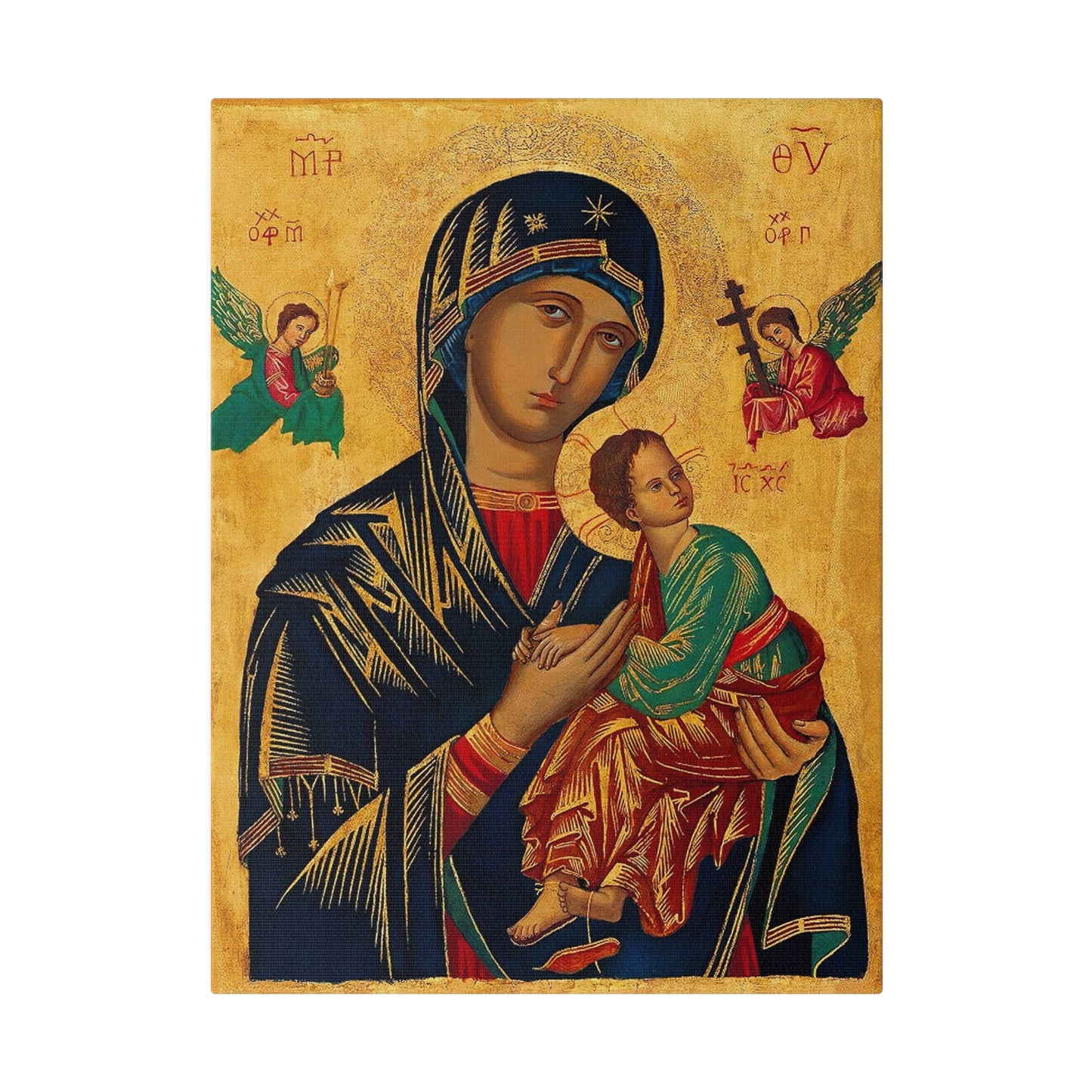 Our Lady of Perpetual Help Canvas, Catholic Print Christmas Gift for Traditional Catholic, Religious House Warming Gift Idea for Family