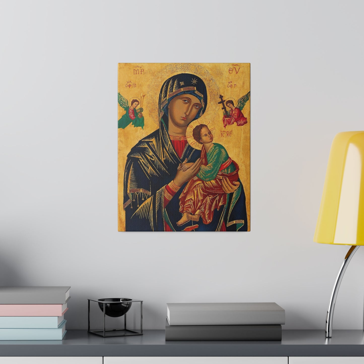 Our Lady of Perpetual Help Canvas, Catholic Print Christmas Gift for Traditional Catholic, Religious House Warming Gift Idea for Family