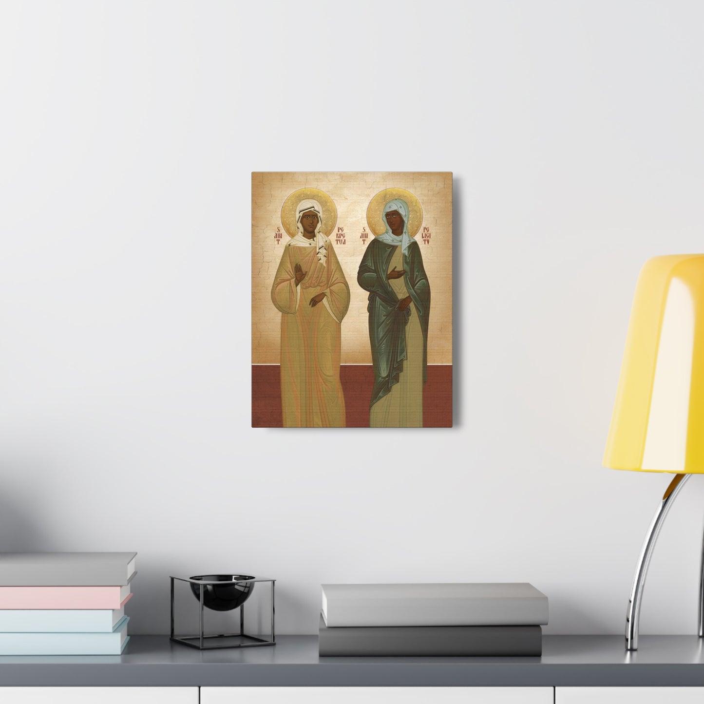 Perpetua and Felicity Catholic Canvas, Religious Wall Art for Prayer Altar, Catholic Saint Home Decor, Confirmtion Gift Idea for Catechism