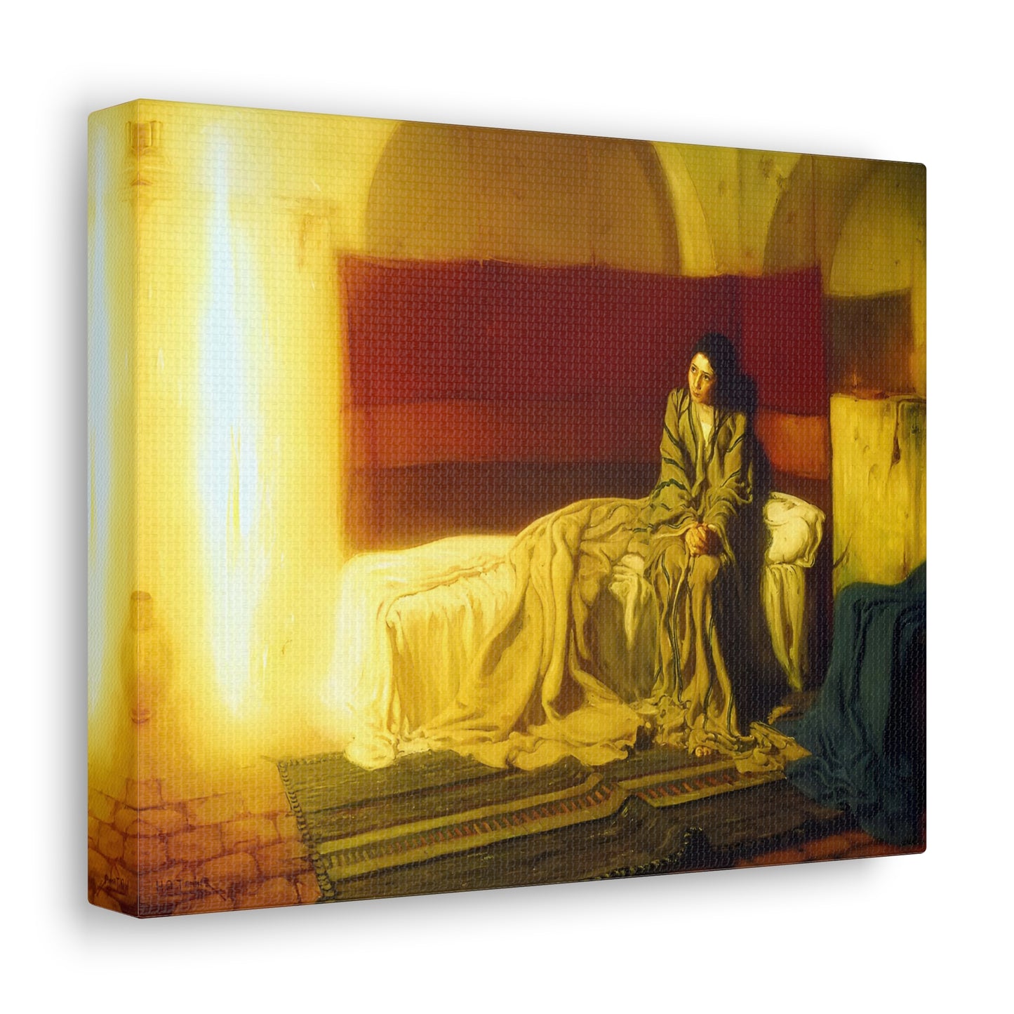 The Anunciation of Mary by Henry Tanner, Catholic Canvas Wallart, Bible Print Wall Art Home Decor Gift for House Warming and Prayer Altar