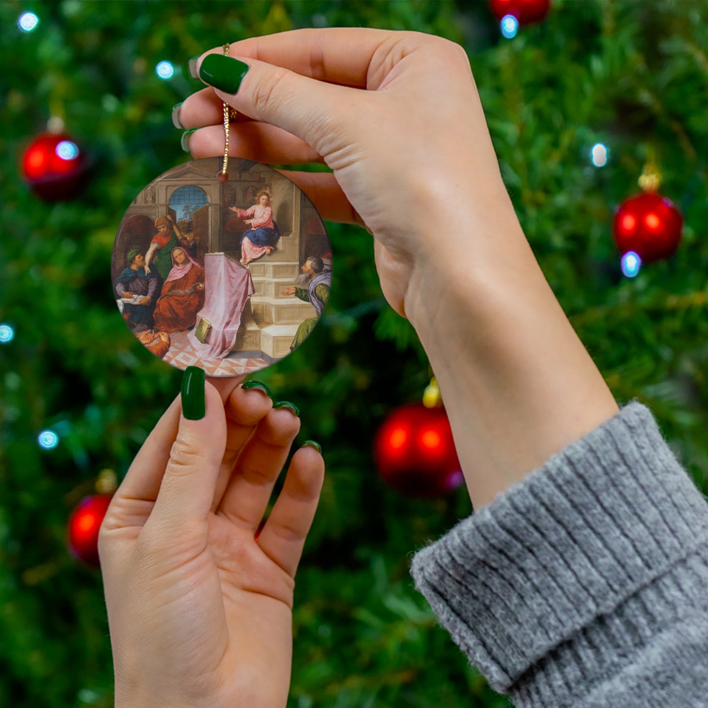 4th Joyful Mystery of the Rosary Ceramic Ornament