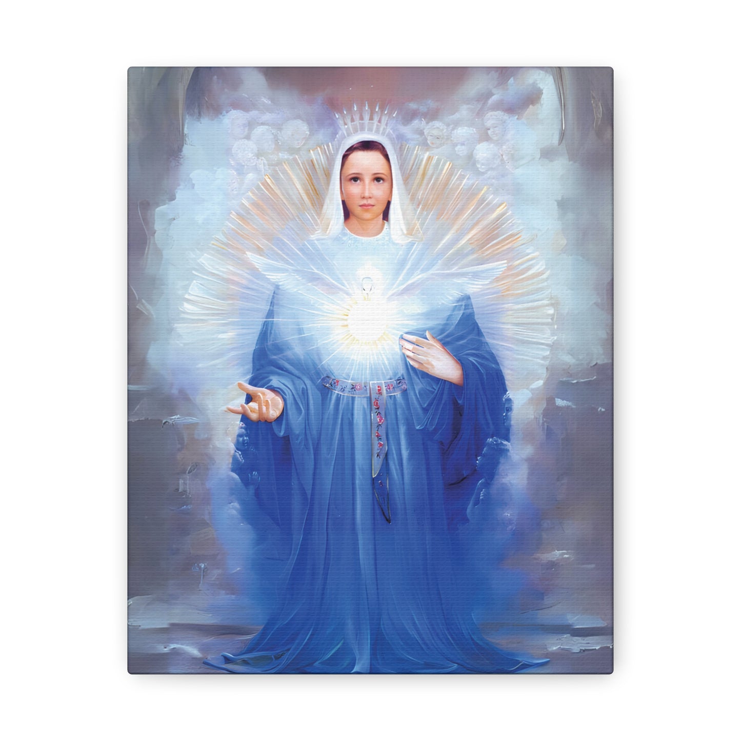 Mother of the Eucharist Canvas Print, Catholic Image of the Blessed Virgin Mary, Eucharist Wall Art