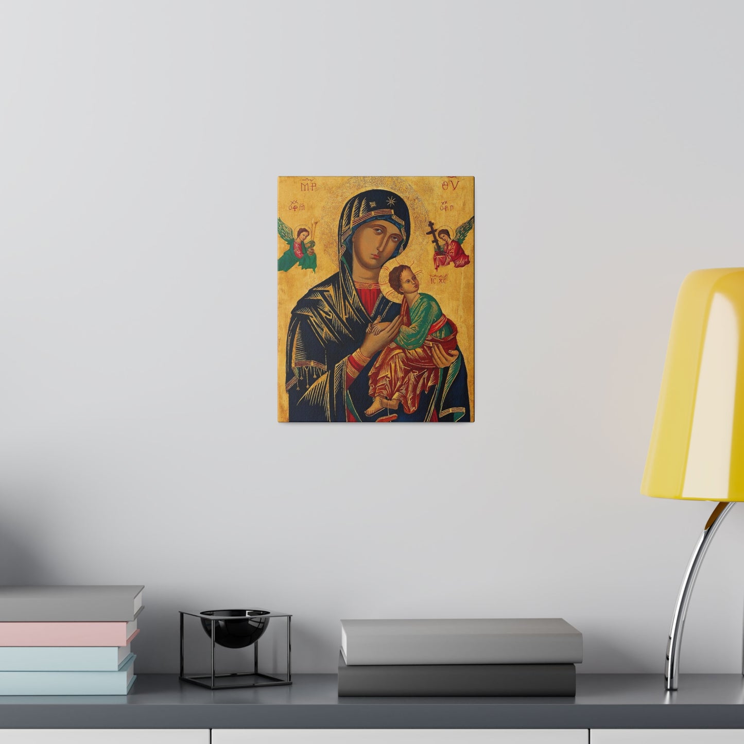 Our Lady of Perpetual Help Canvas, Catholic Print Christmas Gift for Traditional Catholic, Religious House Warming Gift Idea for Family