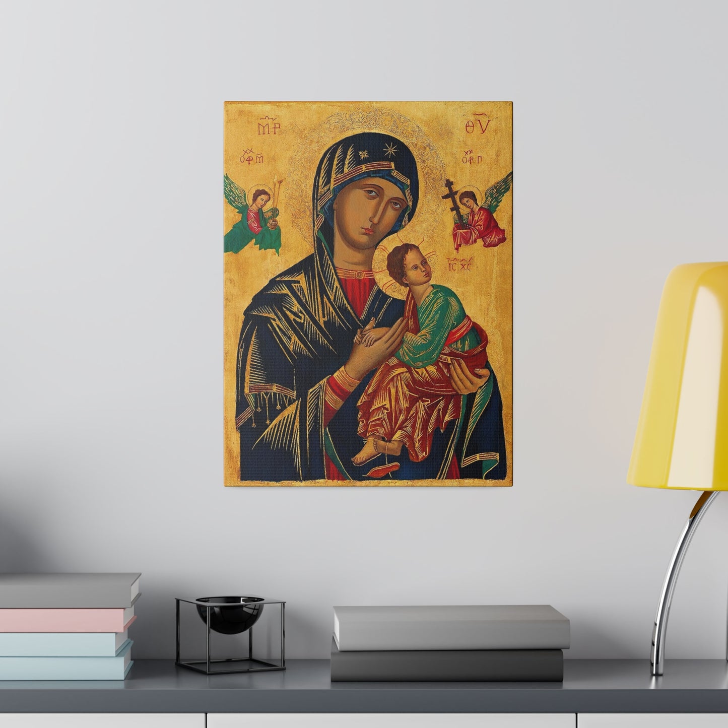 Our Lady of Perpetual Help Canvas, Catholic Print Christmas Gift for Traditional Catholic, Religious House Warming Gift Idea for Family