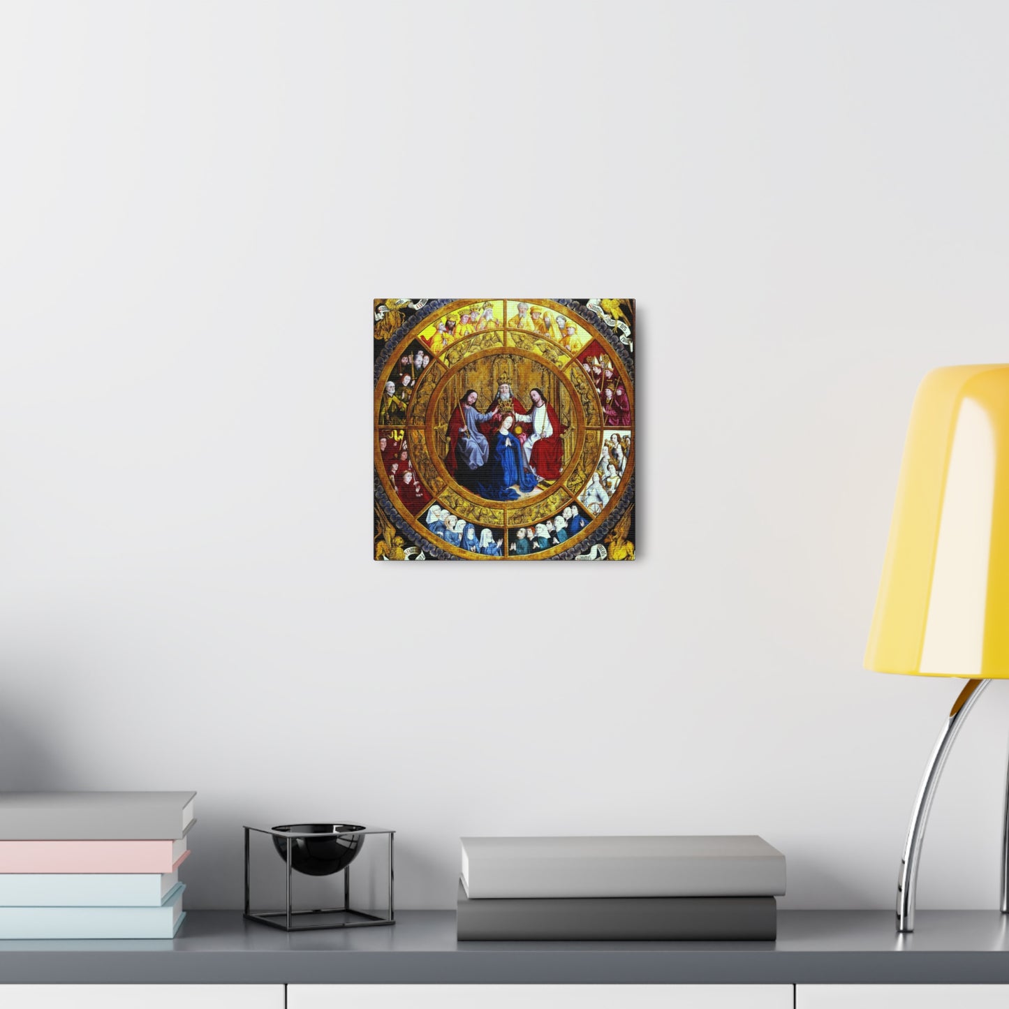 The Coronation of Mary in the Circle of Angels by Ausburger Meister, Catholic Canvas Print Religious Home Decor Wall Art