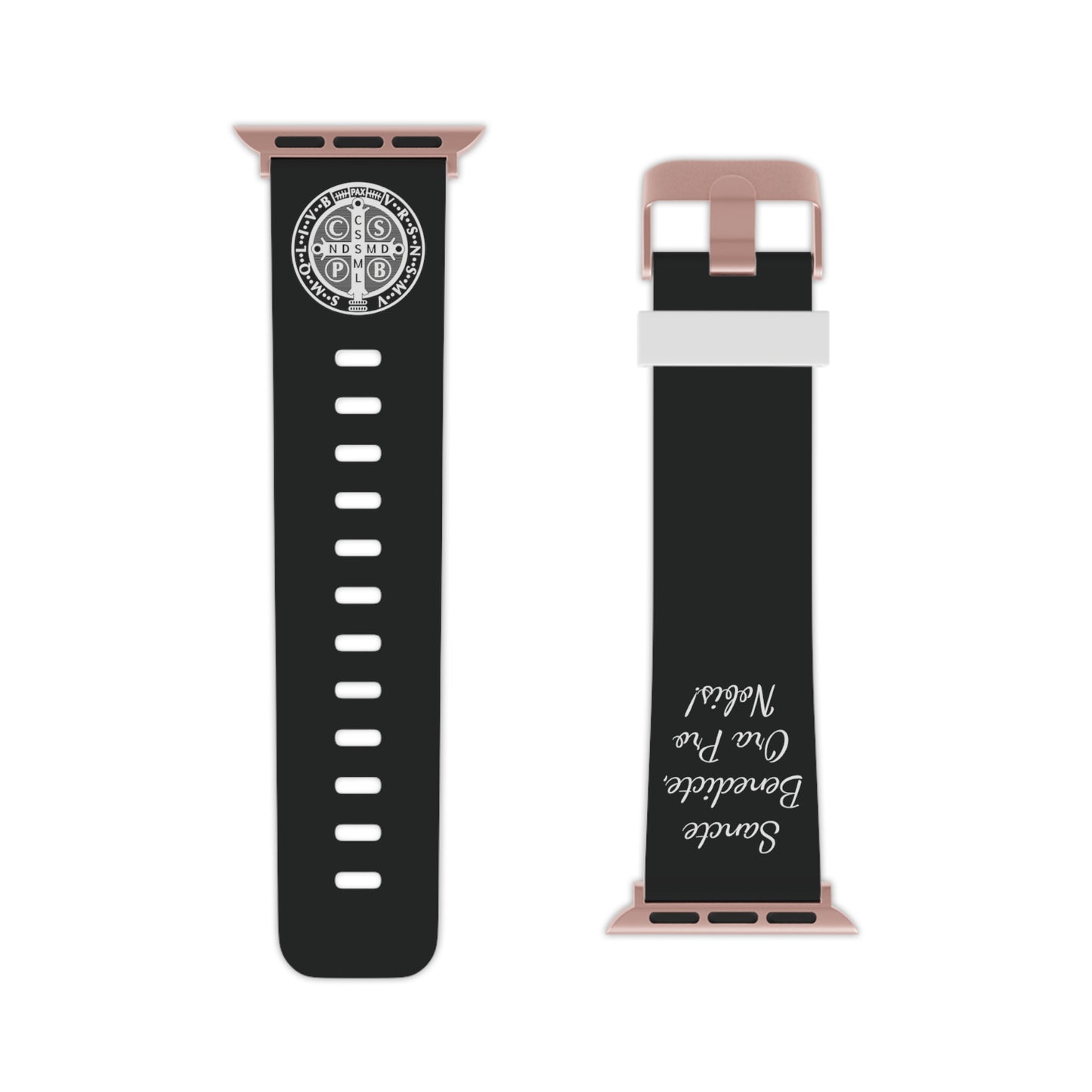 Saint Benedict Medal Apple Watch Band - Catholic Devotion, Catholic fitness gear, Gift for Catholic husband and wife