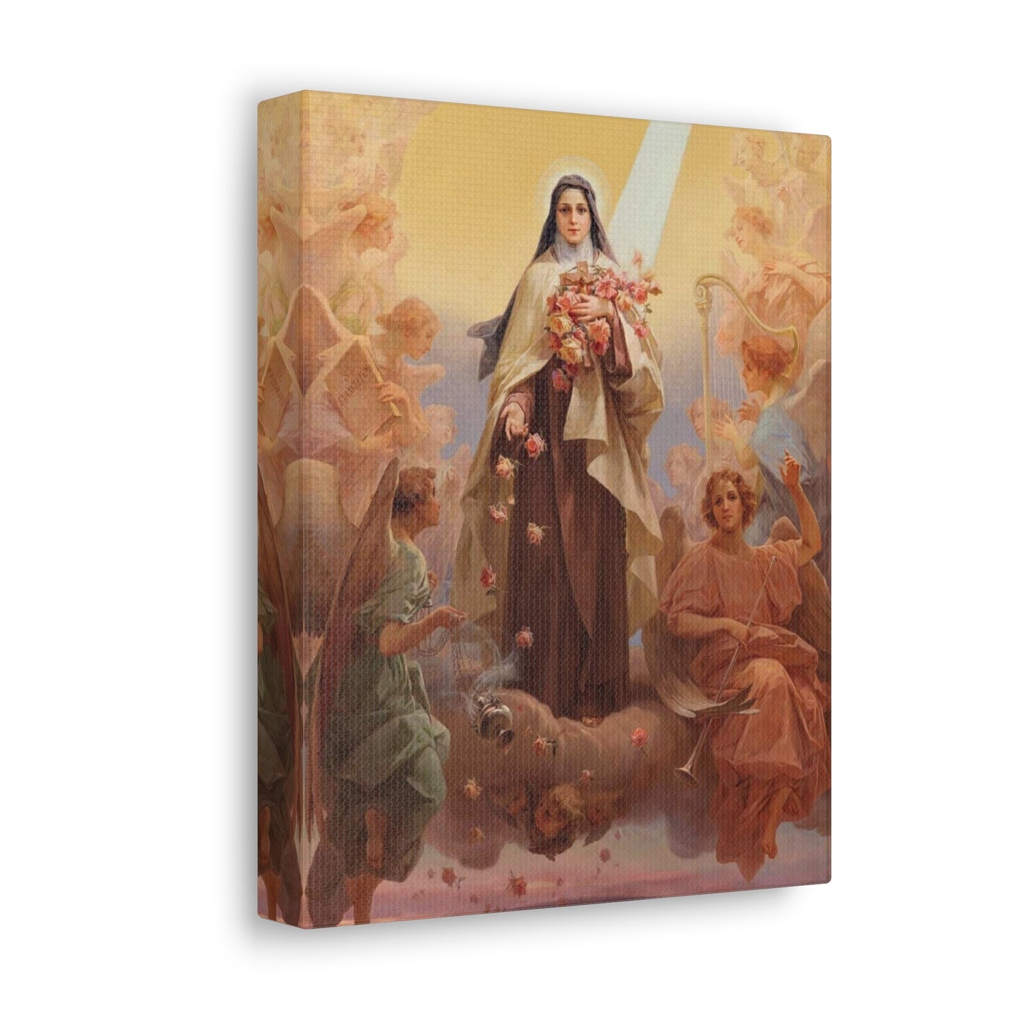St. Thérèse of Lisieux The Little Flower Canvas Print, Catholic Saint Artwork for Christmas Gift.