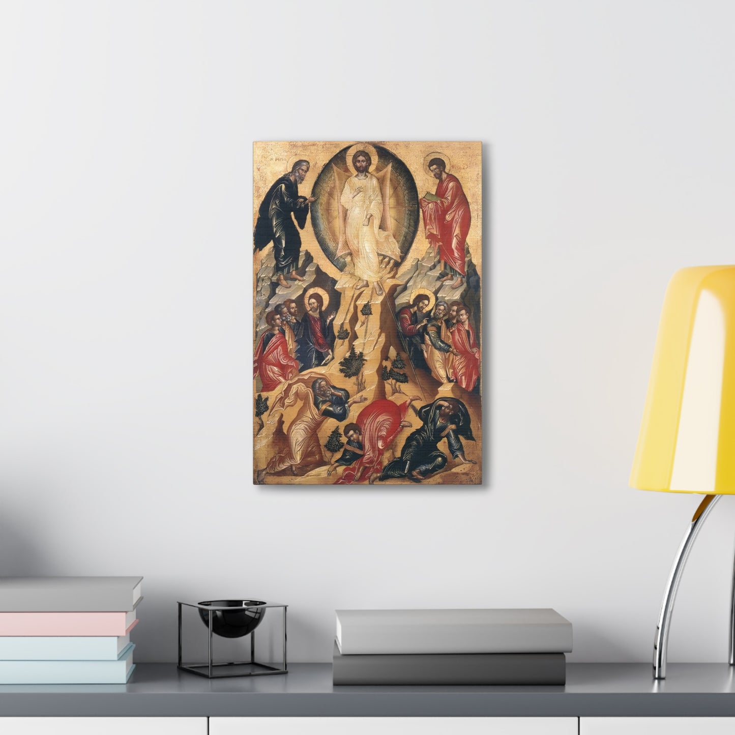 Transfiguration Icon Bible Wall Art Print of Jesus and Apostles, Catholic Icon of the Holy Family, Religious Wallart Catholic artful