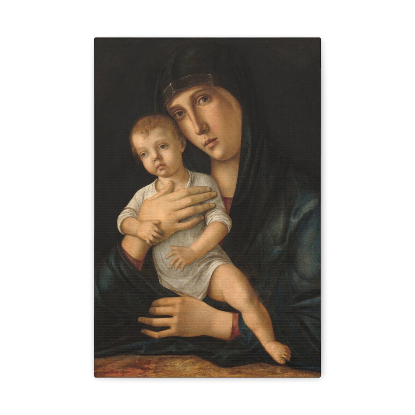 Madonna with the Child by Giovanni Bellini, Catholic Canvas for Prayer Altar