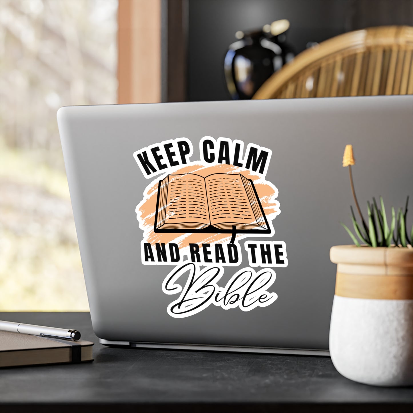 Keep Calm and Read the Bible, Christian Vinyl Sticker for Birthday, Christmas, Confirmation, and more, Catholic Sticker