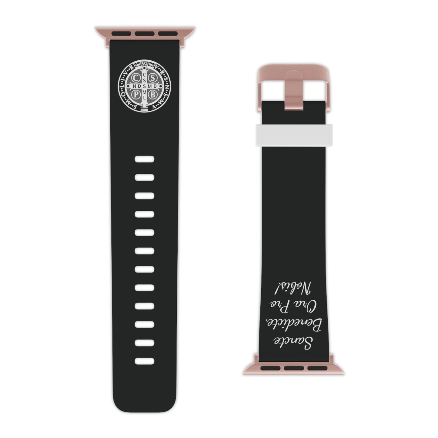 Saint Benedict Medal Apple Watch Band - Catholic Devotion, Catholic fitness gear, Gift for Catholic husband and wife