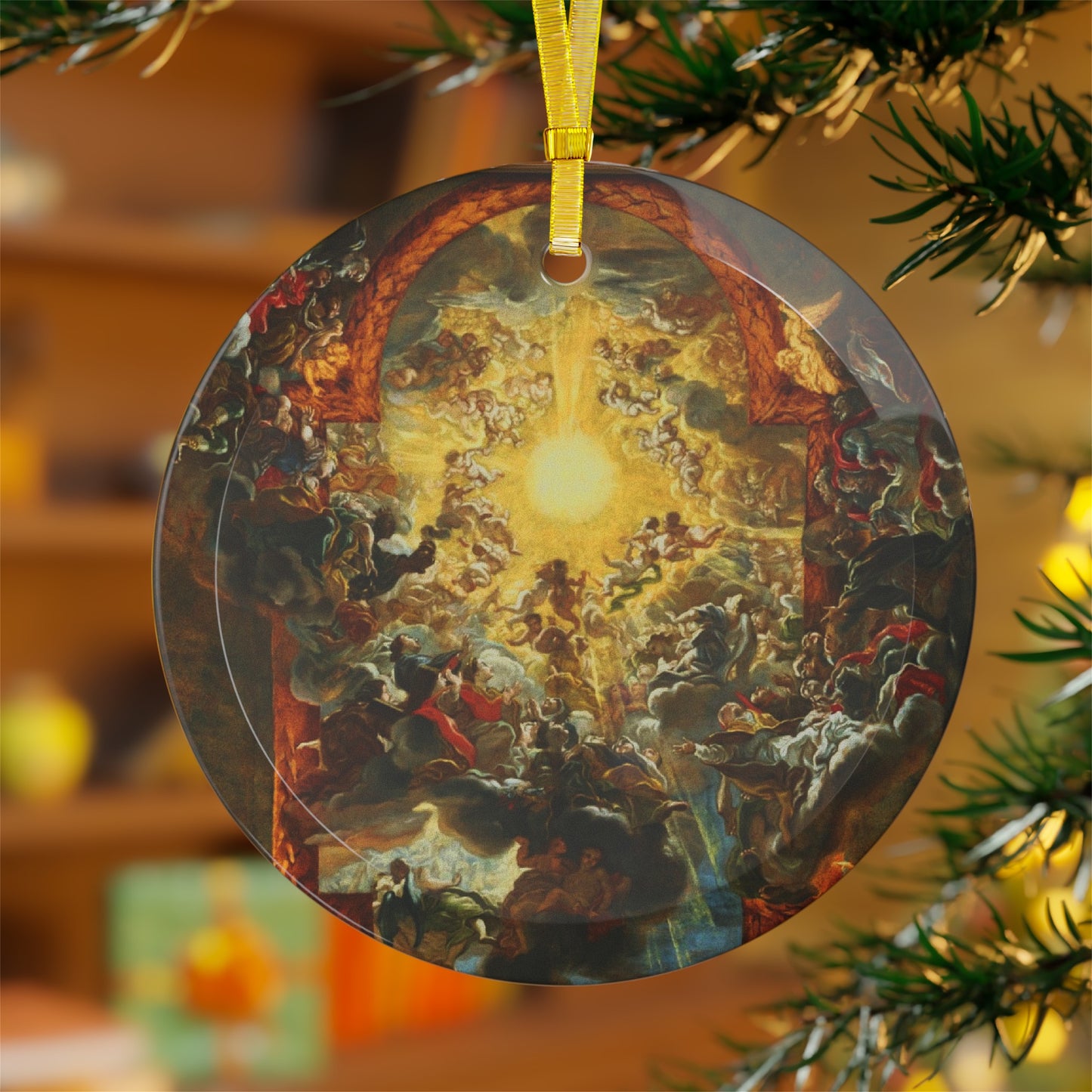 The Triumph of the Name of Jesus Glass Ornament