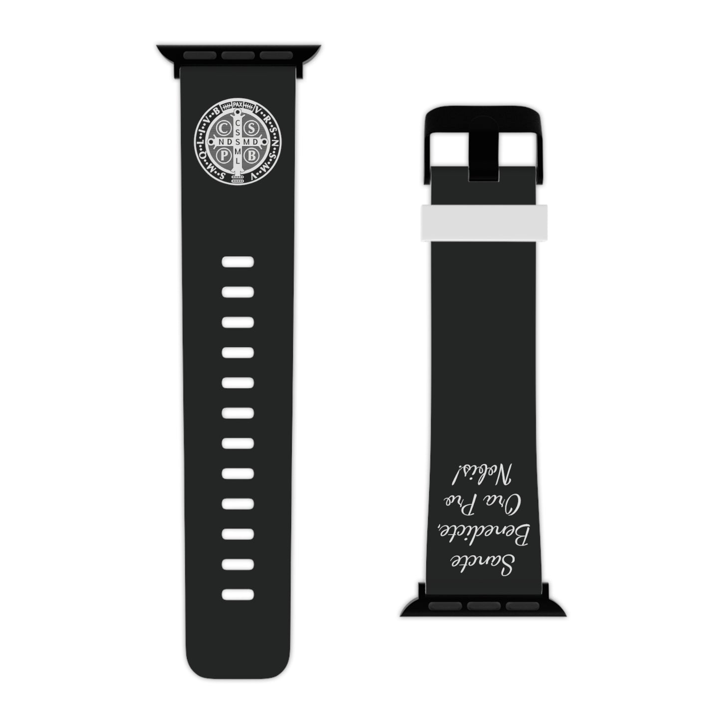 Saint Benedict Medal Apple Watch Band - Catholic Devotion, Catholic fitness gear, Gift for Catholic husband and wife