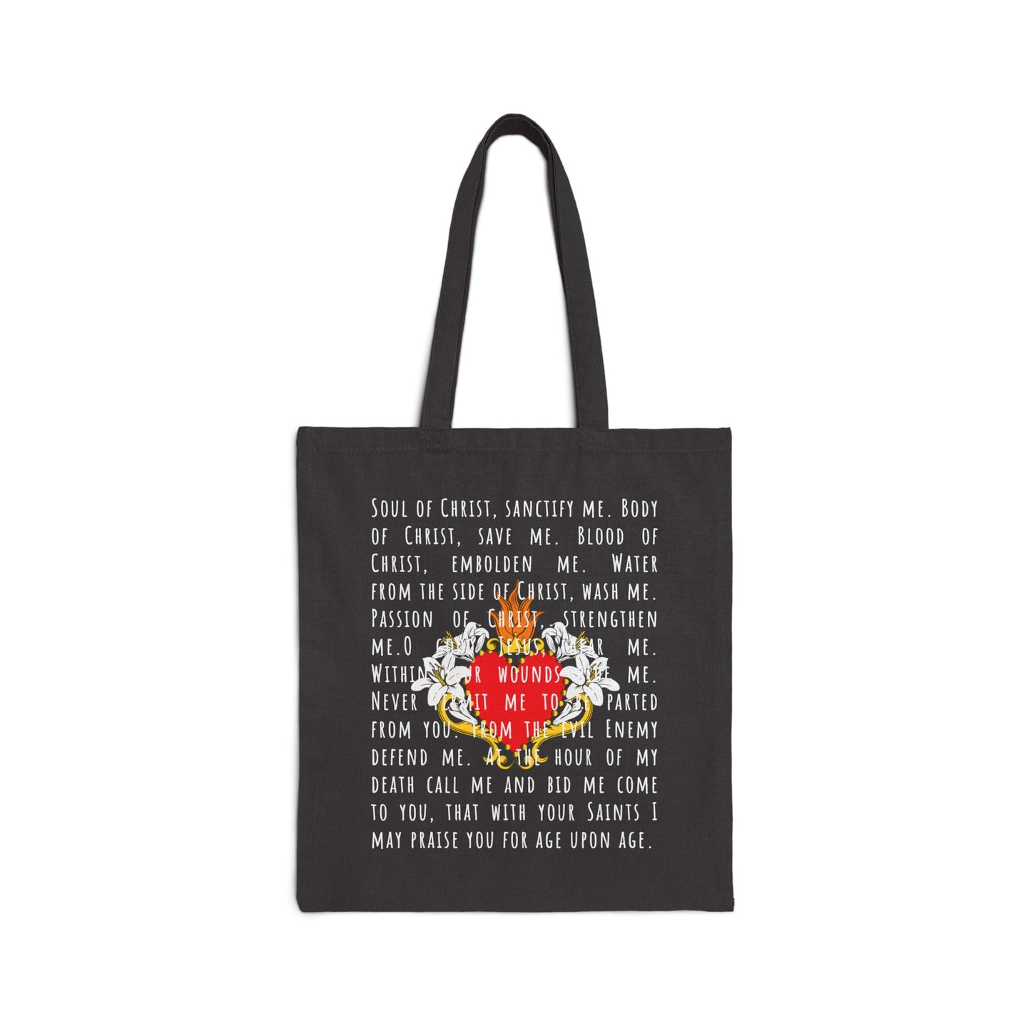Anima Christi Catholic Tote Bag, Church Shoulder Bag, Religious Gift for Mother's Day, Soul of Christ, Sacred Heart of Jesus