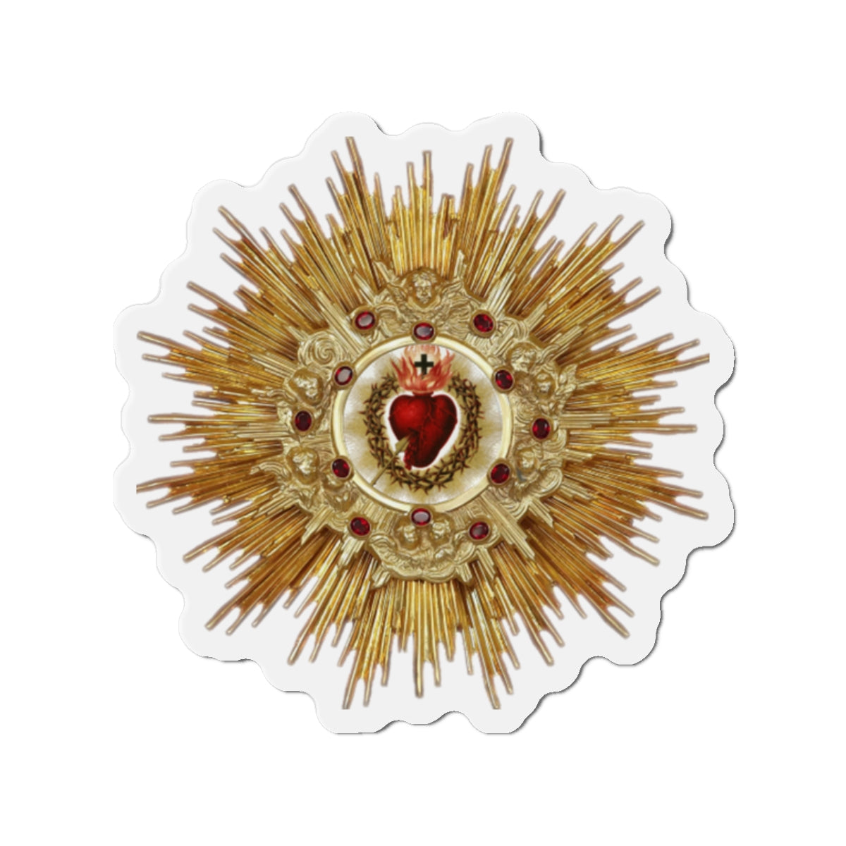 Sacred Heart of Jesus Devotion, Eucharistic Adoration of Jesus, Blessed Sacrament, Catholic Gift, Catholic Sticker, Monstrance Art