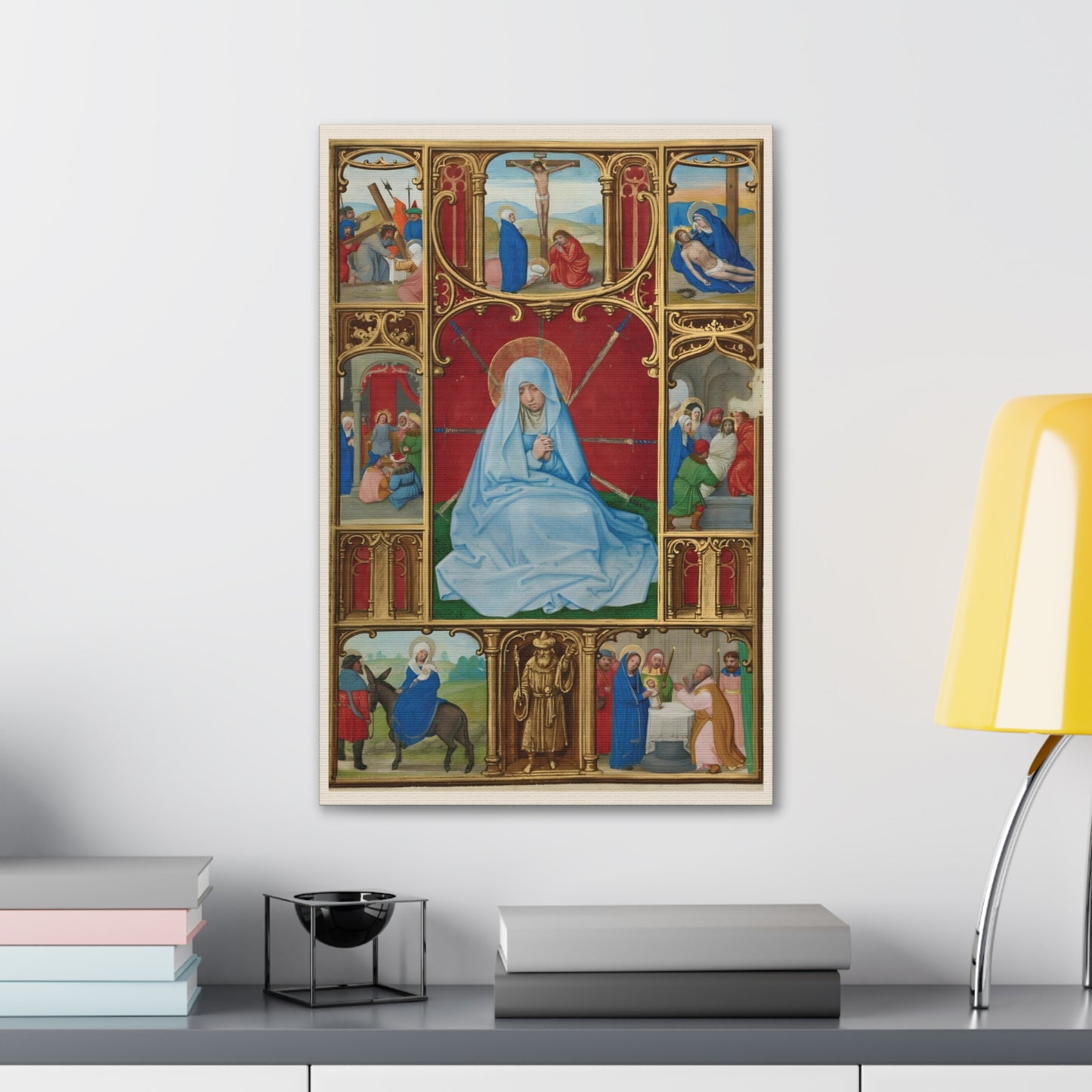 The Seven Sorrows of the Virgin Catholic Wall Art, Religious Home Decor for Prayer Altar, Wedding Gift Idea