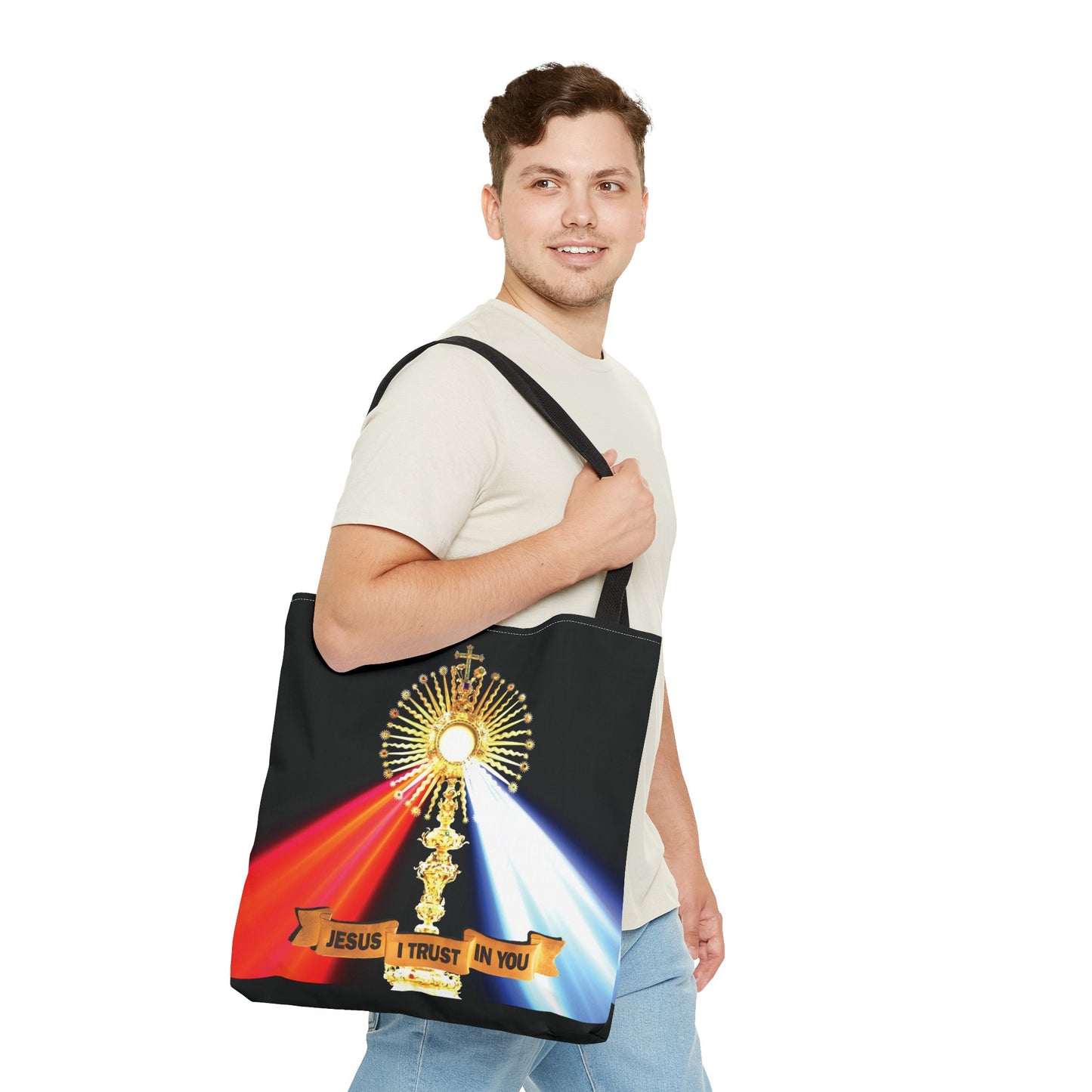 Divine Mercy Jesus I Trust In You Tote Shoulder Bag, Eucharistic Adoration Catholic Gift Idea, Confirmation Gift Idea, Annivesary
