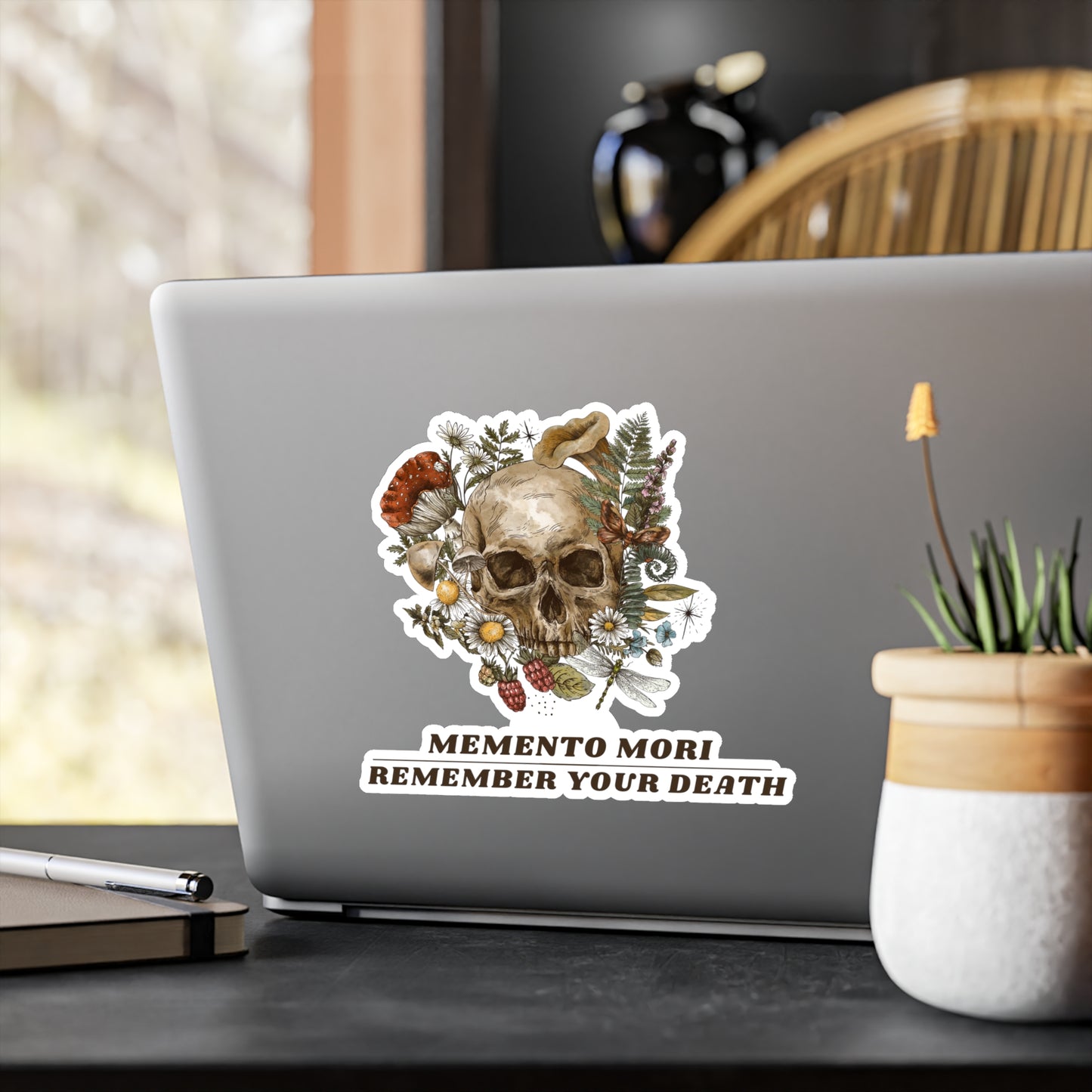 Memento Mori Catholic Window Sticker for car and laptop, Catholic Sticker gift for Christmas and lent, Catholic coffee gift
