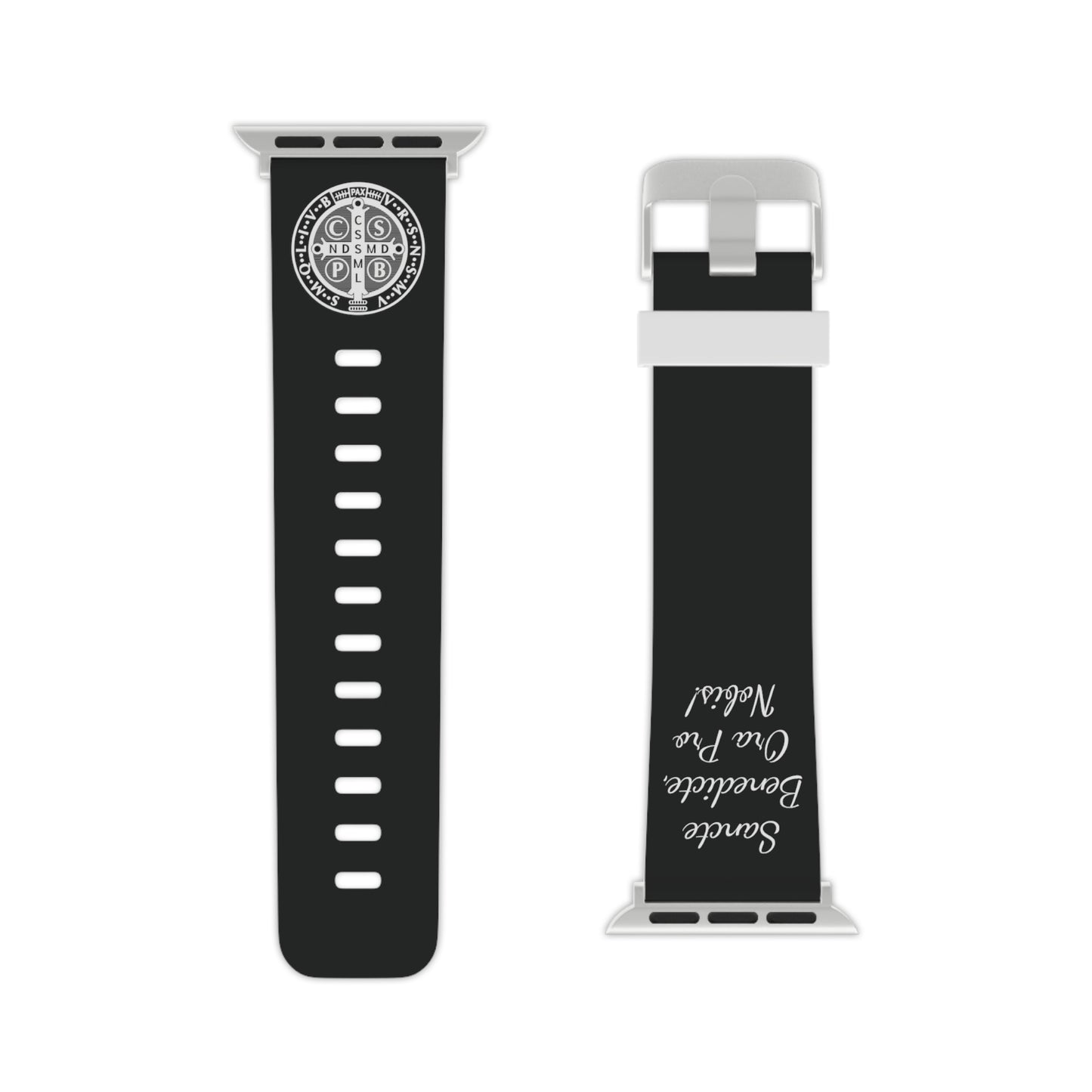 Saint Benedict Medal Apple Watch Band - Catholic Devotion, Catholic fitness gear, Gift for Catholic husband and wife