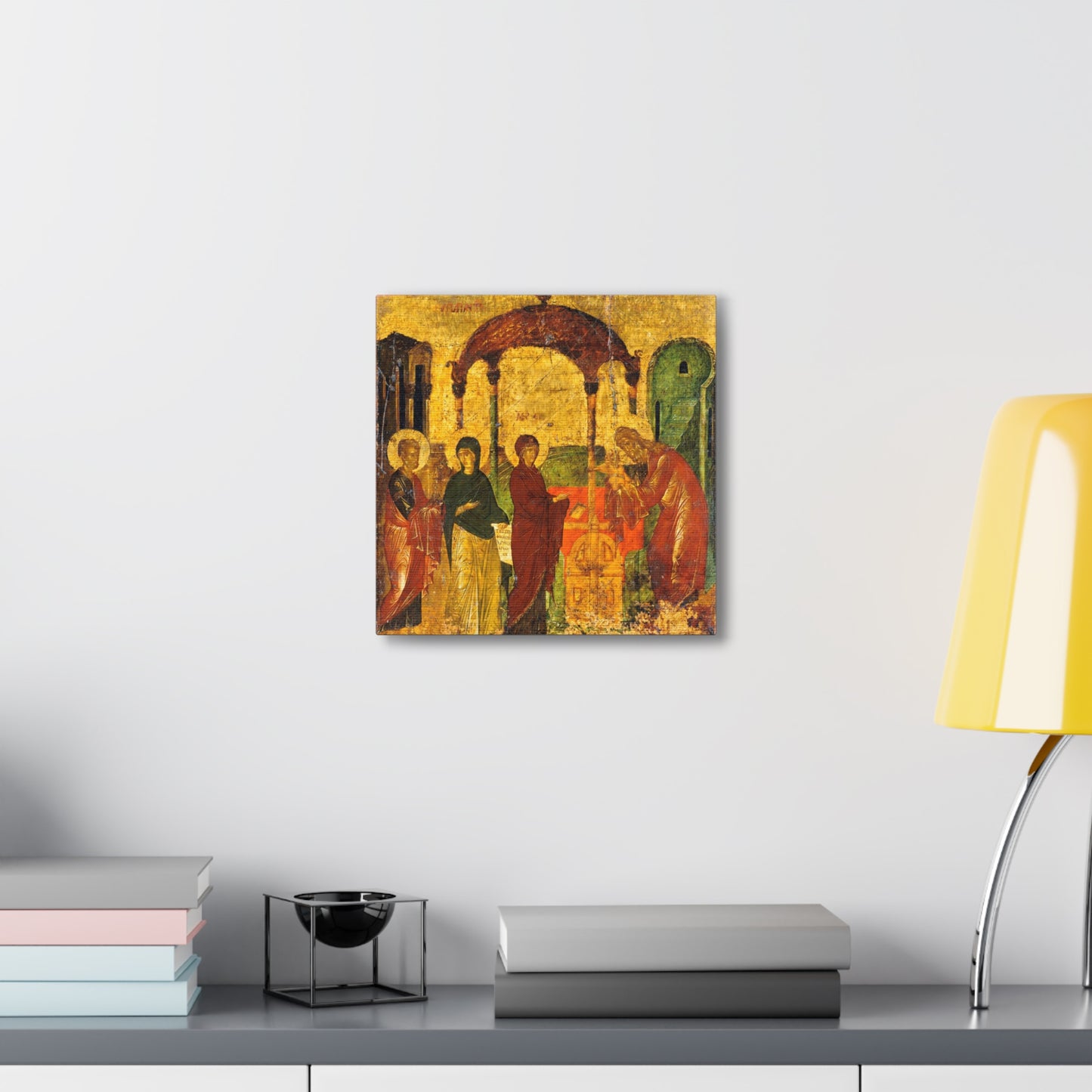 Presentation of Jesus in the Temple Canvas Print, Byzantine Iconography, Catholic home decor for prayer altar, Life of Jesus and Mary