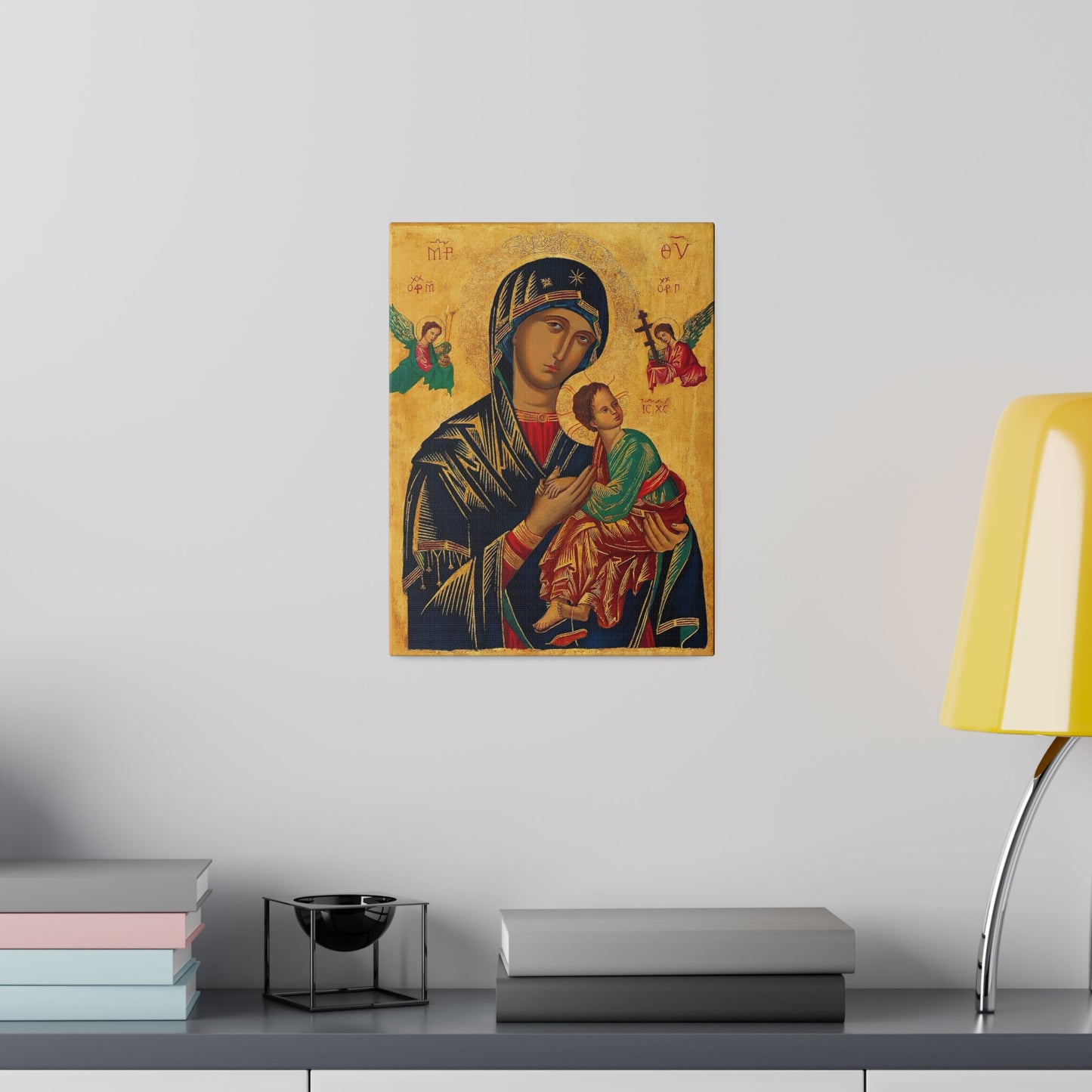 Our Lady of Perpetual Help Canvas, Catholic Print Christmas Gift for Traditional Catholic, Religious House Warming Gift Idea for Family