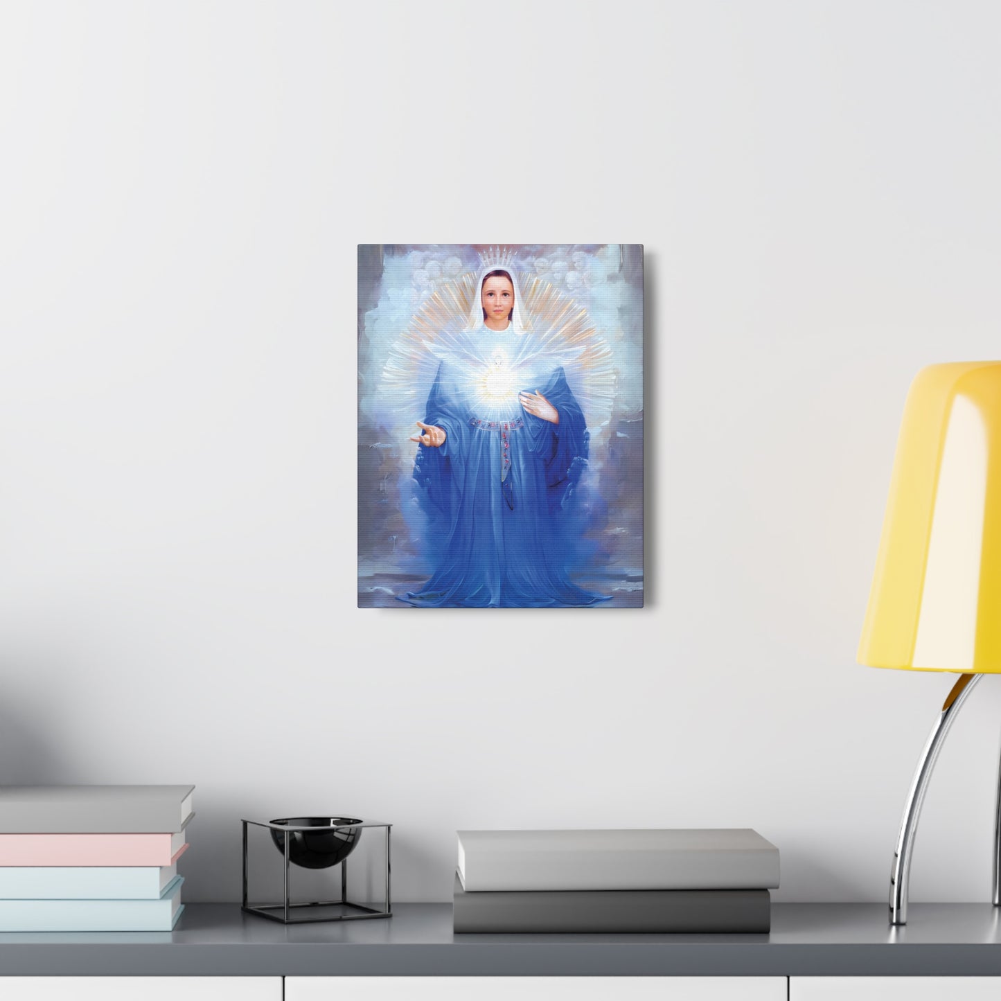 Mother of the Eucharist Canvas Print, Catholic Image of the Blessed Virgin Mary, Eucharist Wall Art