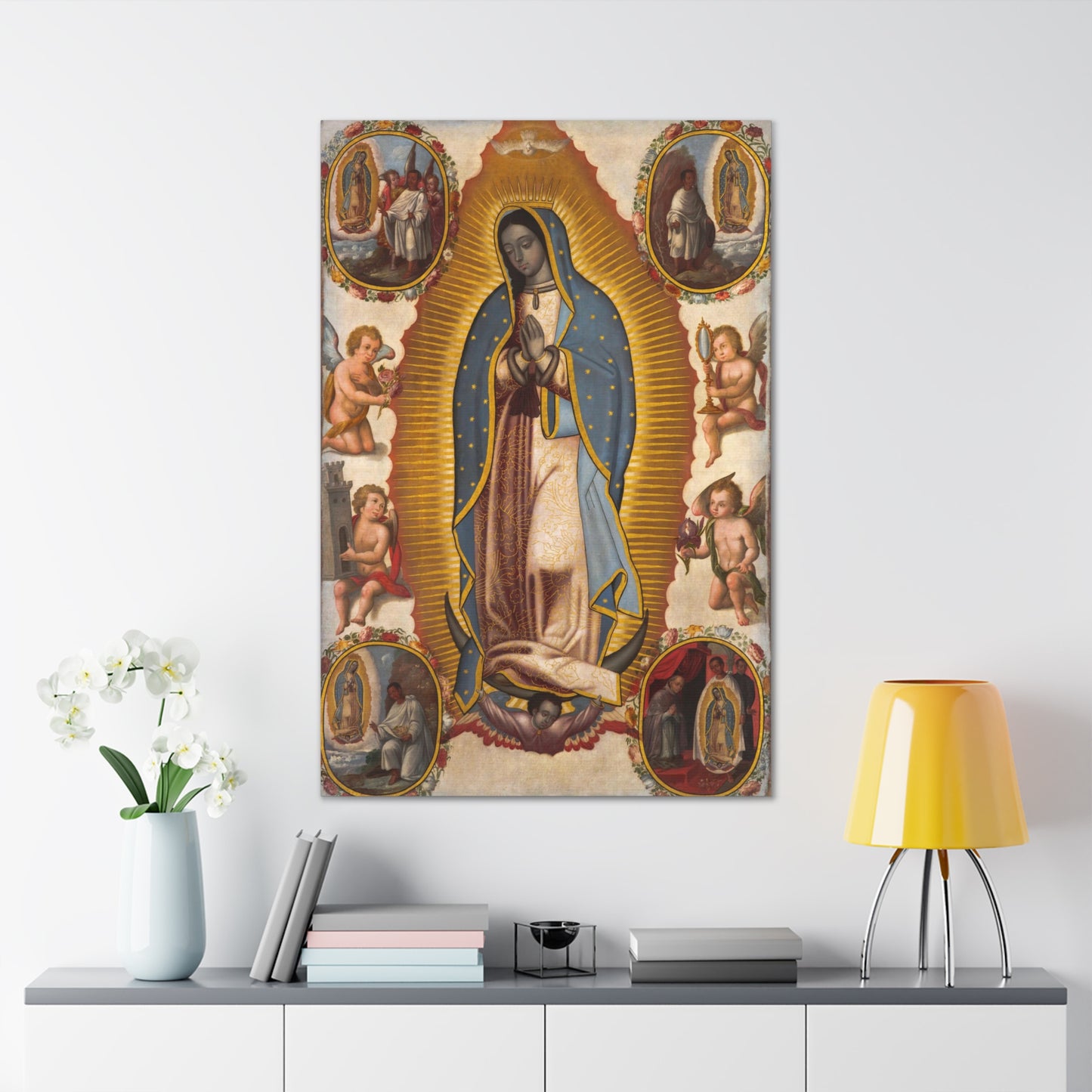 The Virgin Of Guadalupe, Our Lady of Guadalupe Art Canvas, Immaculate Mary Wall Art, Catholic Canvas Art, La Virgen de Guadalupe