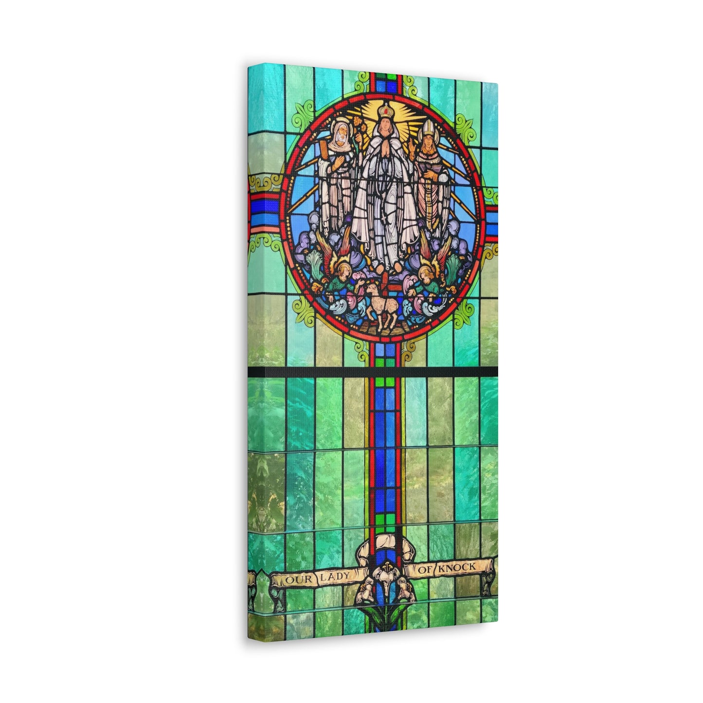 Our Lady of Knock Stained Glass Canvas Print For Home Decor, Prayer Altar