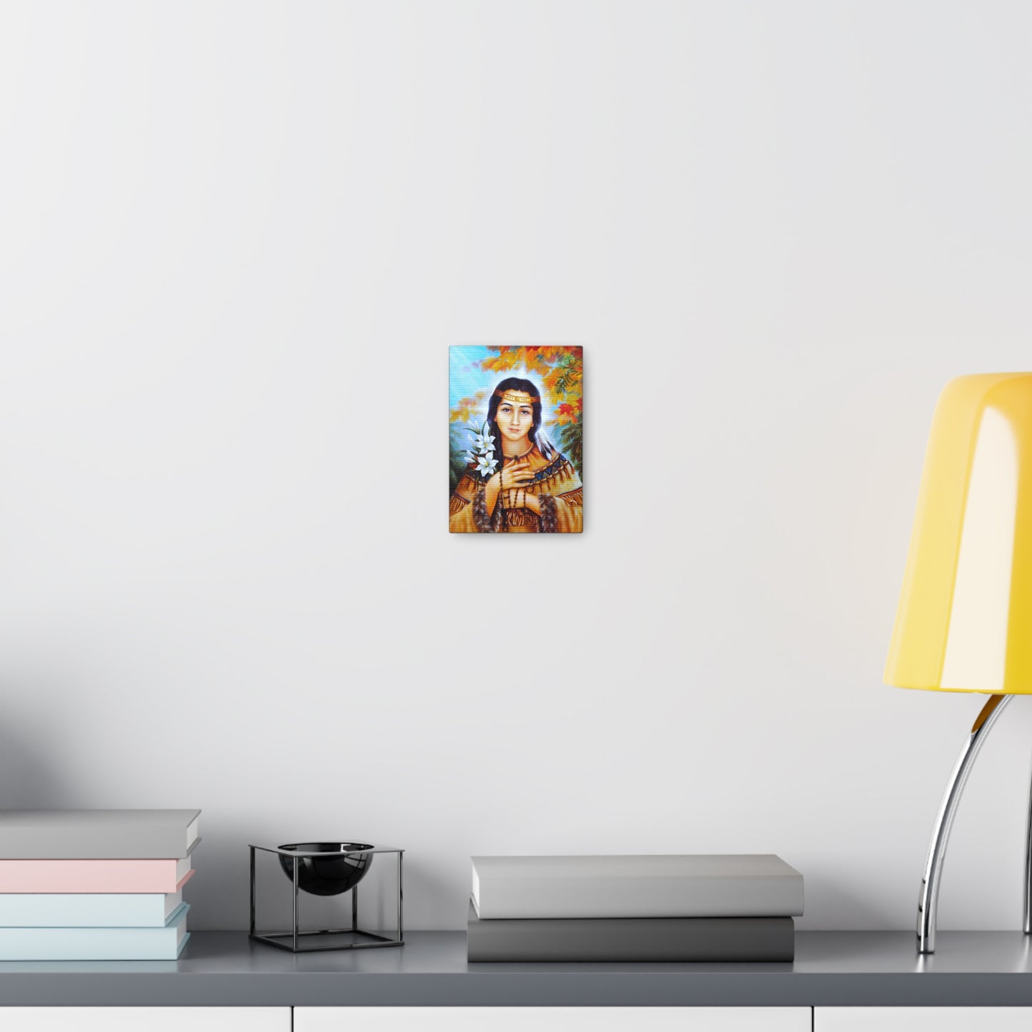 Saint Kateri Catholic Wallart Gift for home altar, Religious Gift for wife, Prayer Icon Confirmation Saint, religious home decor wall art
