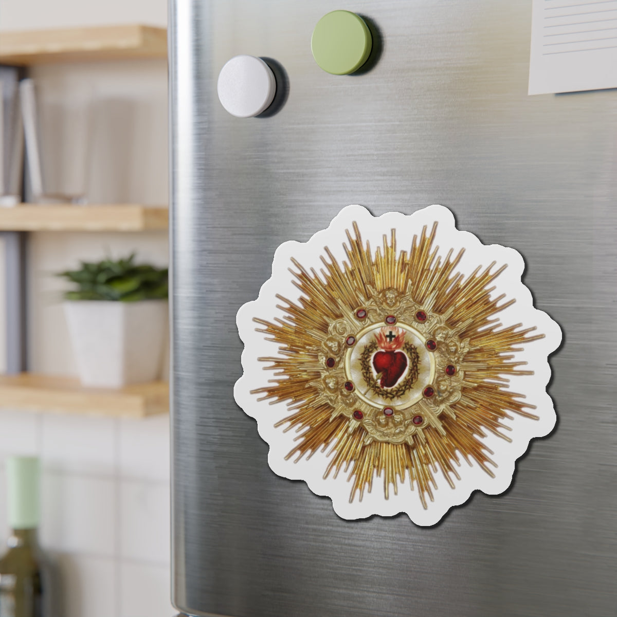 Sacred Heart of Jesus Devotion, Eucharistic Adoration of Jesus, Blessed Sacrament, Catholic Gift, Catholic Sticker, Monstrance Art