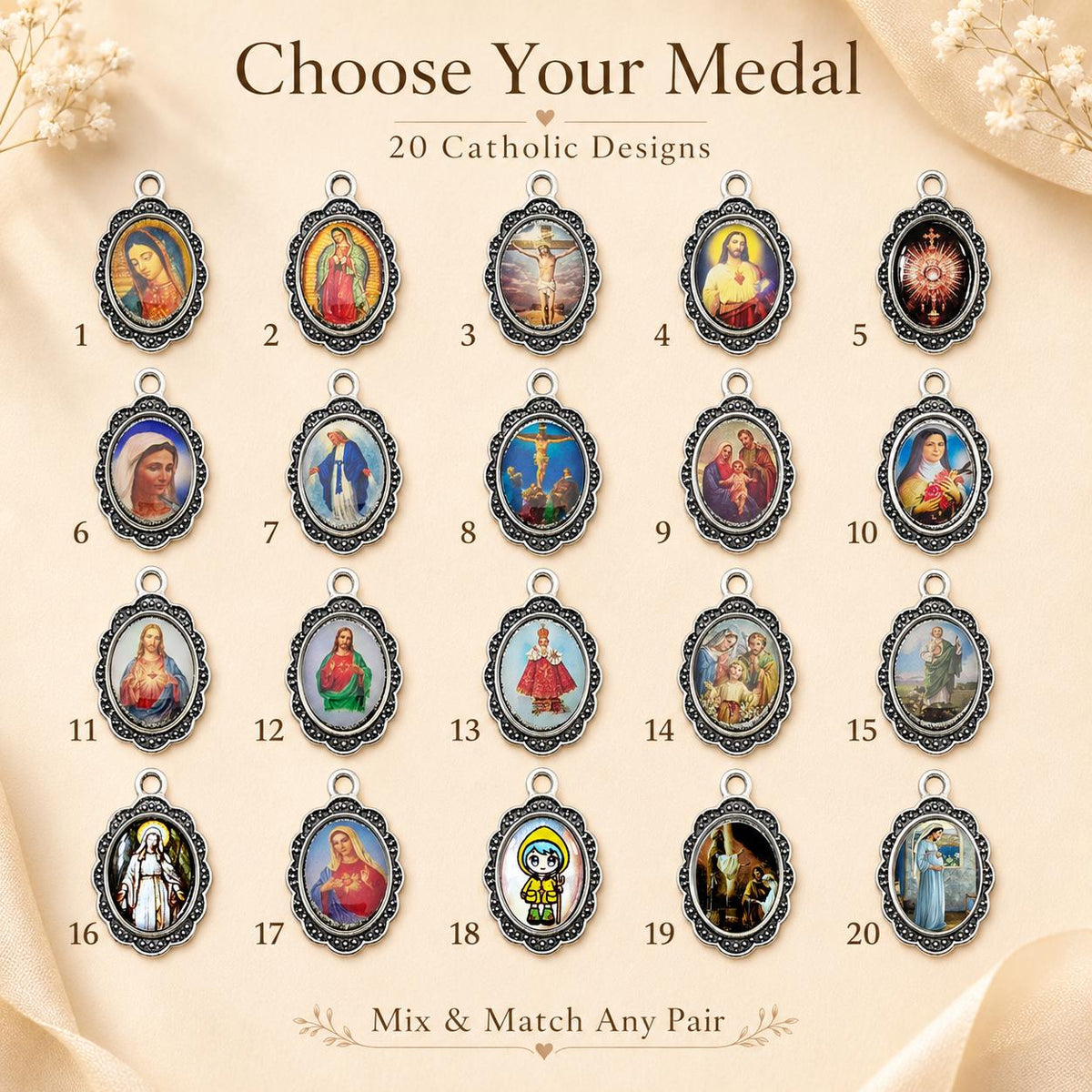 Catholic Saint Medal Dangle Earrings – Confirmation Gift
