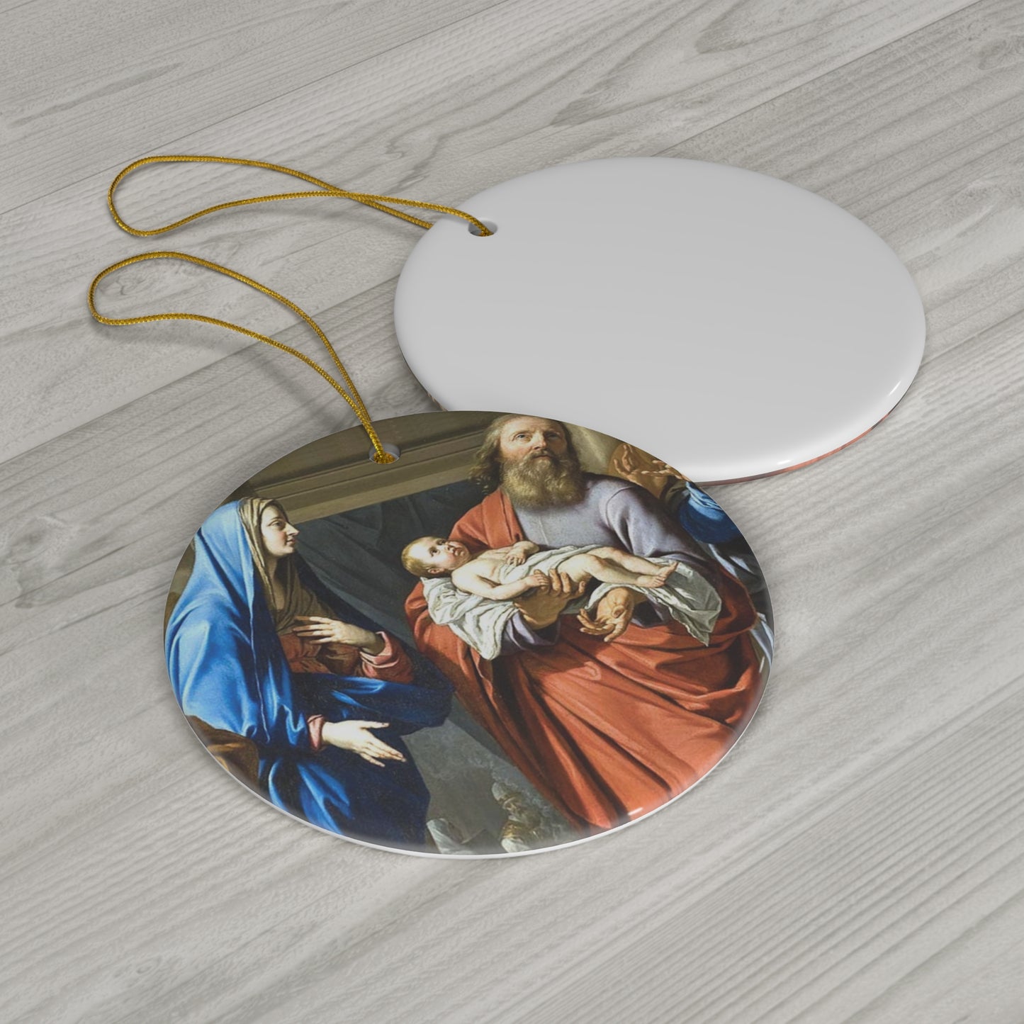 4th Joyful Mystery of the Rosary Ceramic Ornament: Presentation of the Temple