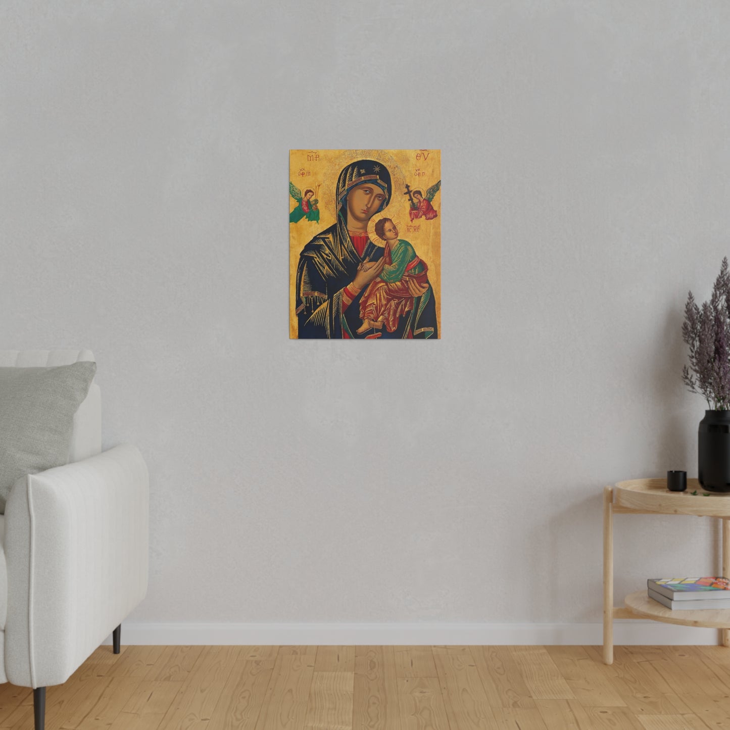 Our Lady of Perpetual Help Canvas, Catholic Print Christmas Gift for Traditional Catholic, Religious House Warming Gift Idea for Family