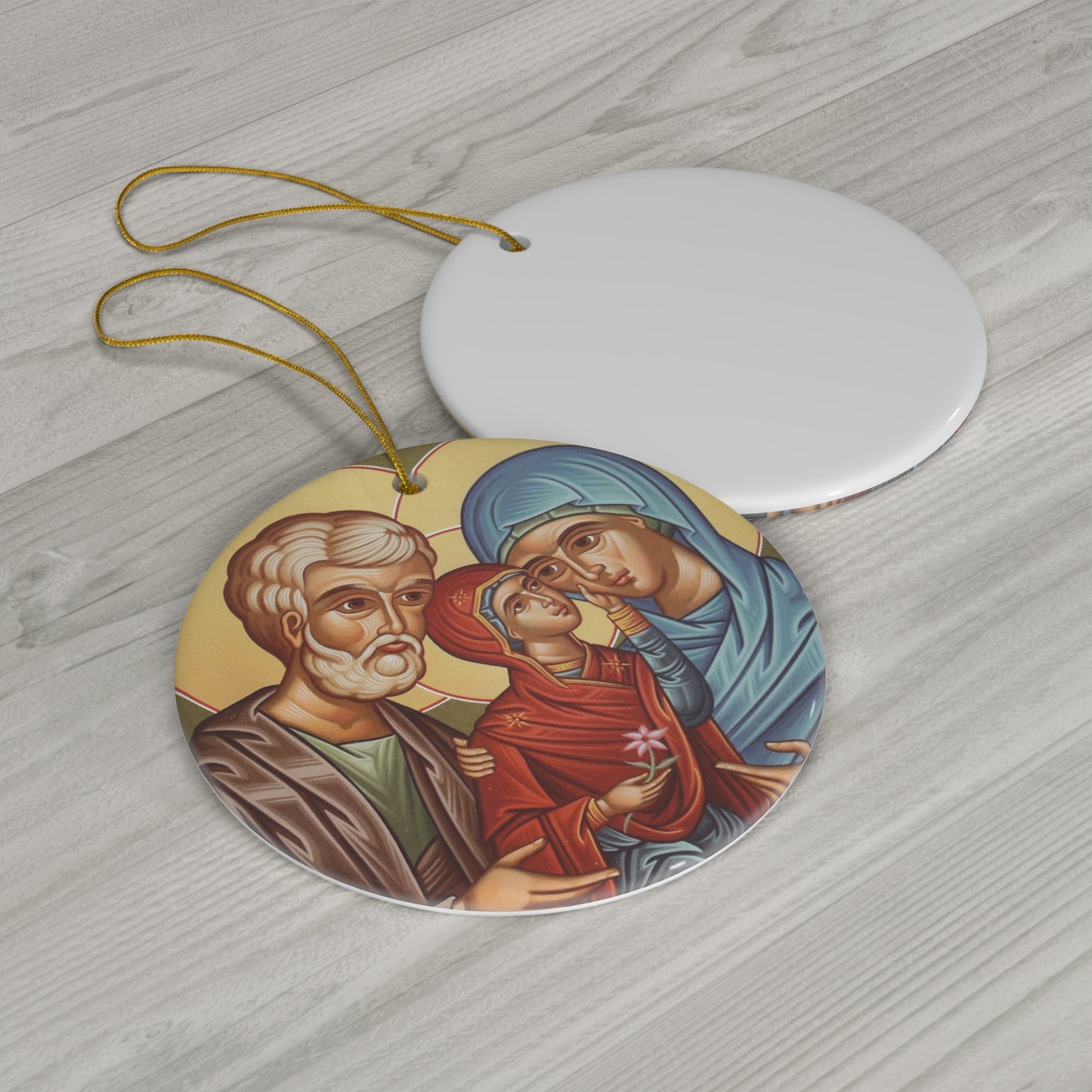 Holy Family Icon Ceramic Ornament