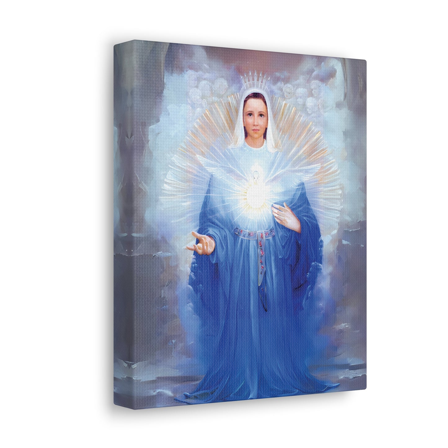 Mother of the Eucharist Canvas Print, Catholic Image of the Blessed Virgin Mary, Eucharist Wall Art