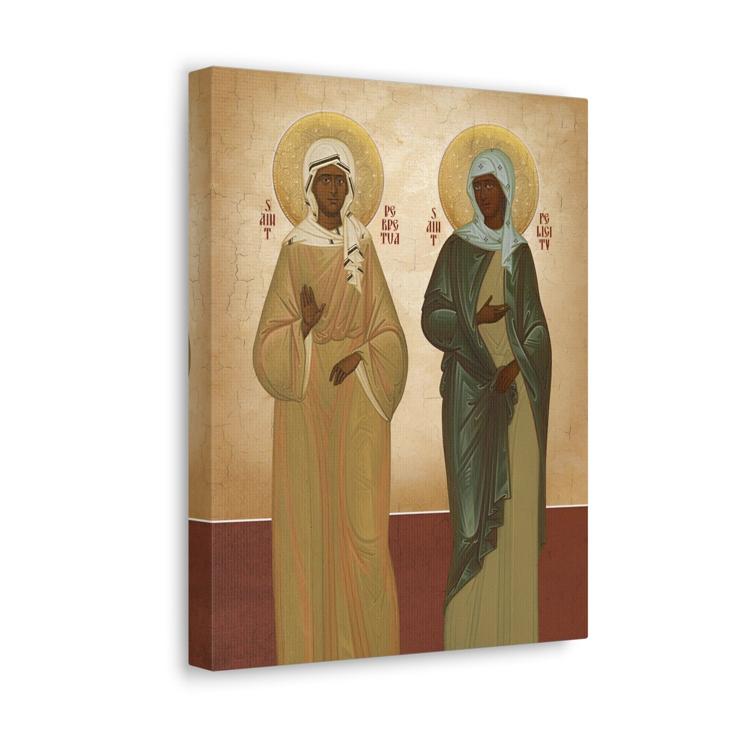 Perpetua and Felicity Catholic Canvas, Religious Wall Art for Prayer Altar, Catholic Saint Home Decor, Confirmtion Gift Idea for Catechism